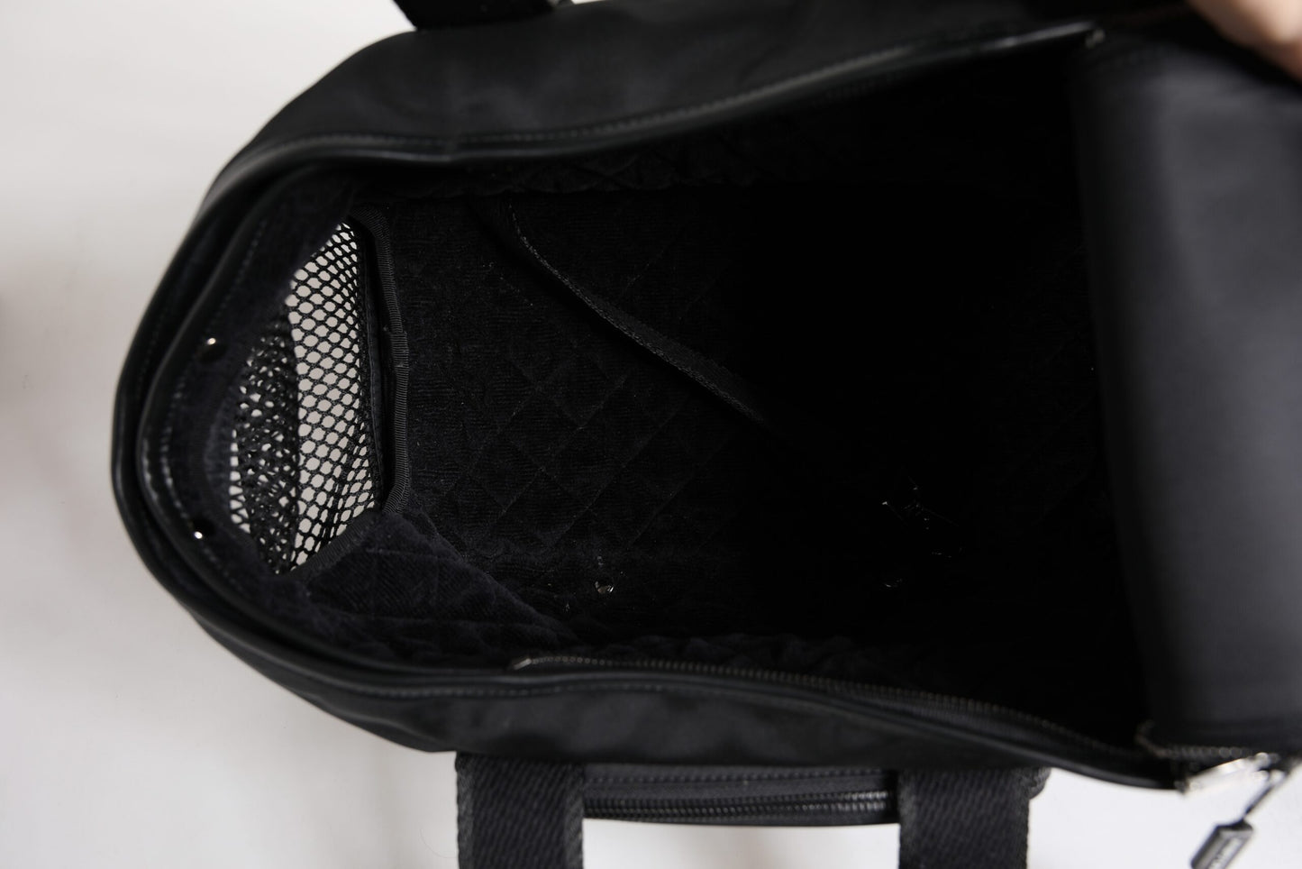 Sac à bandoulière noir Dolce & Gabbana avec logo et plaque pour animal de compagnie