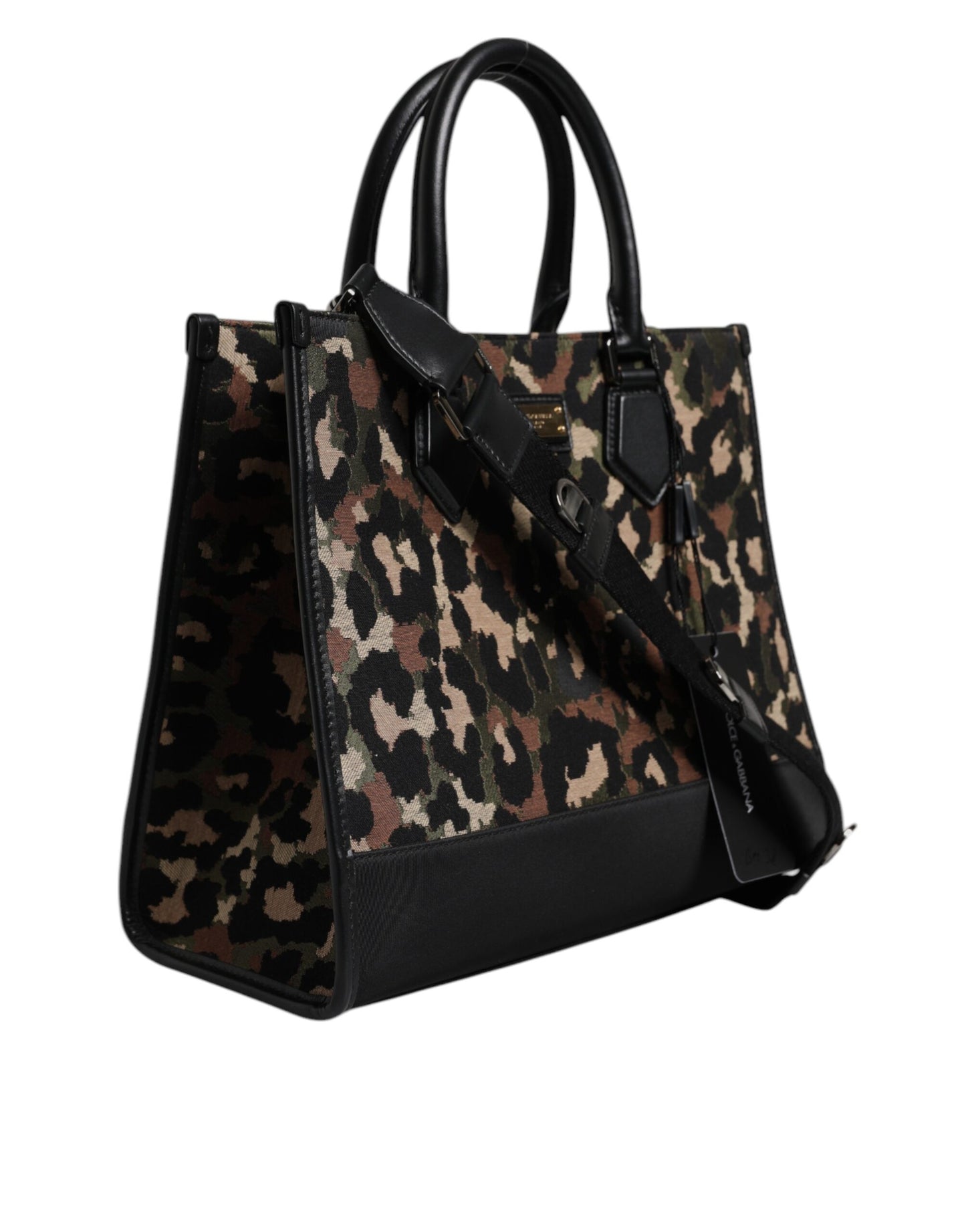 Sac cabas à bandoulière Dolce & Gabbana multicolore motif léopard