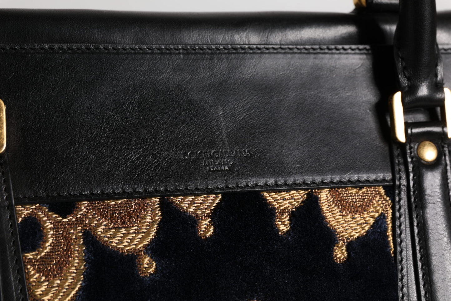 Sac à main en jacquard floral noir Dolce & Gabbana