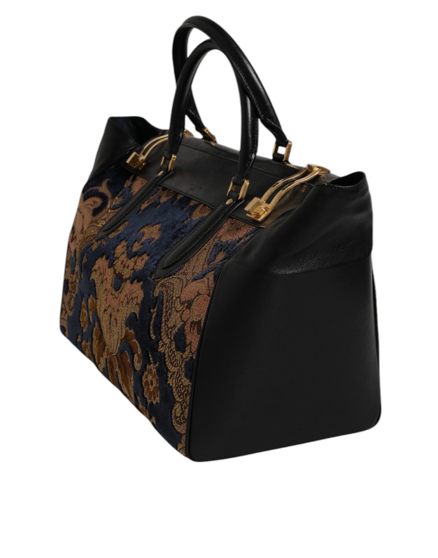 Sac à main en jacquard floral noir Dolce & Gabbana