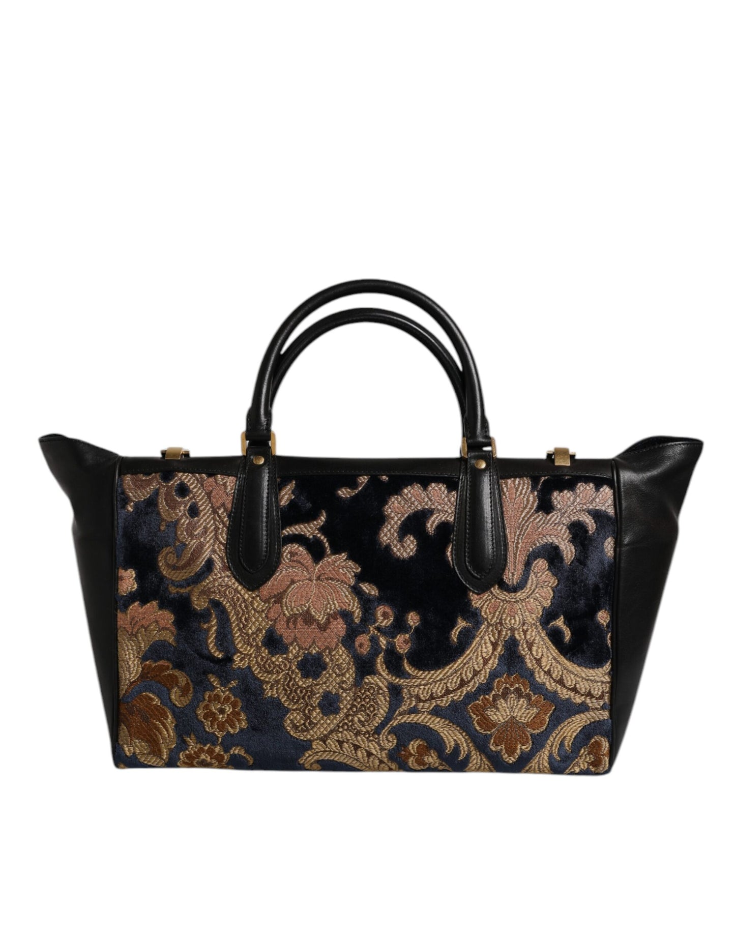 Sac à main en jacquard floral noir Dolce & Gabbana