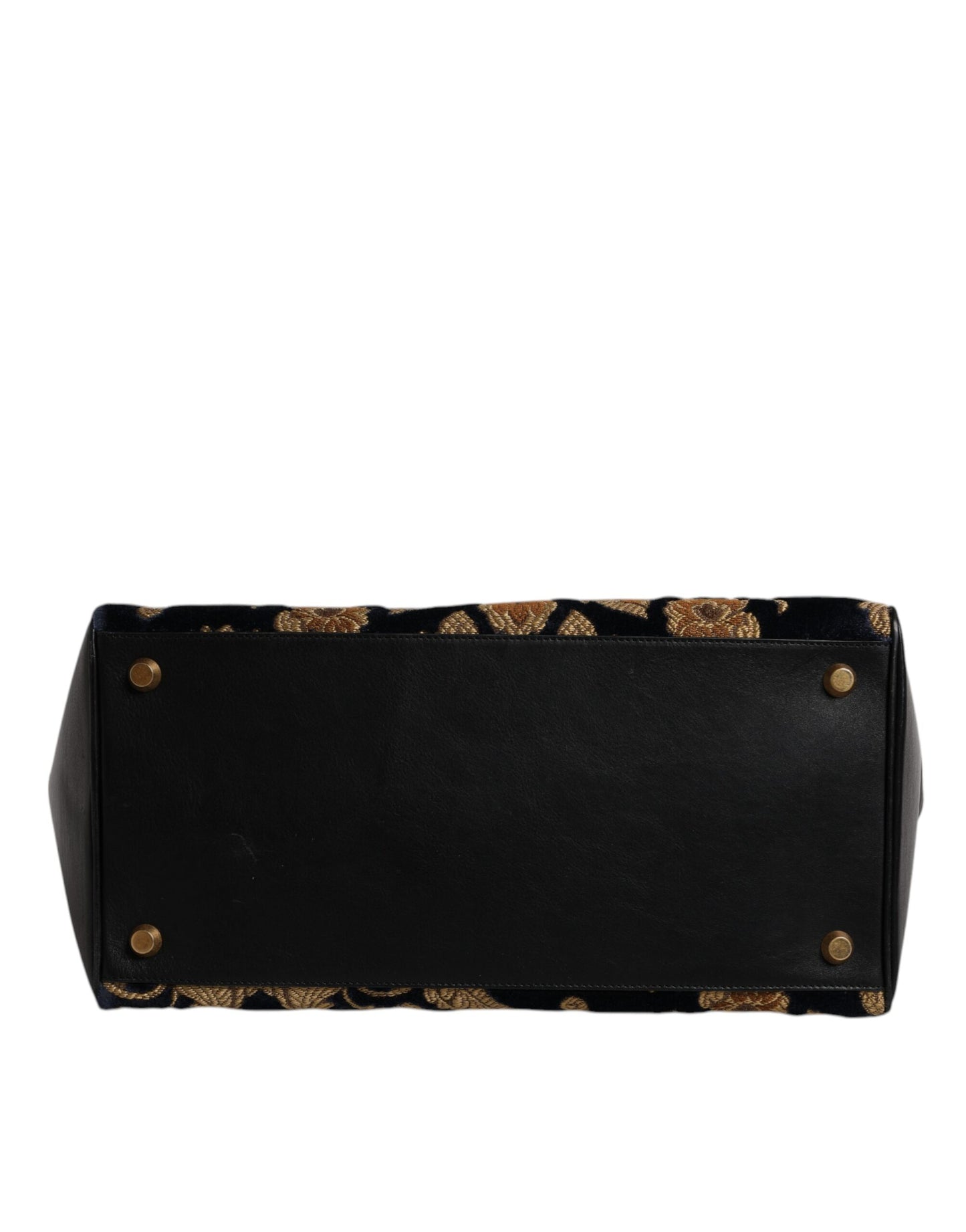 Sac à main en jacquard floral noir Dolce & Gabbana