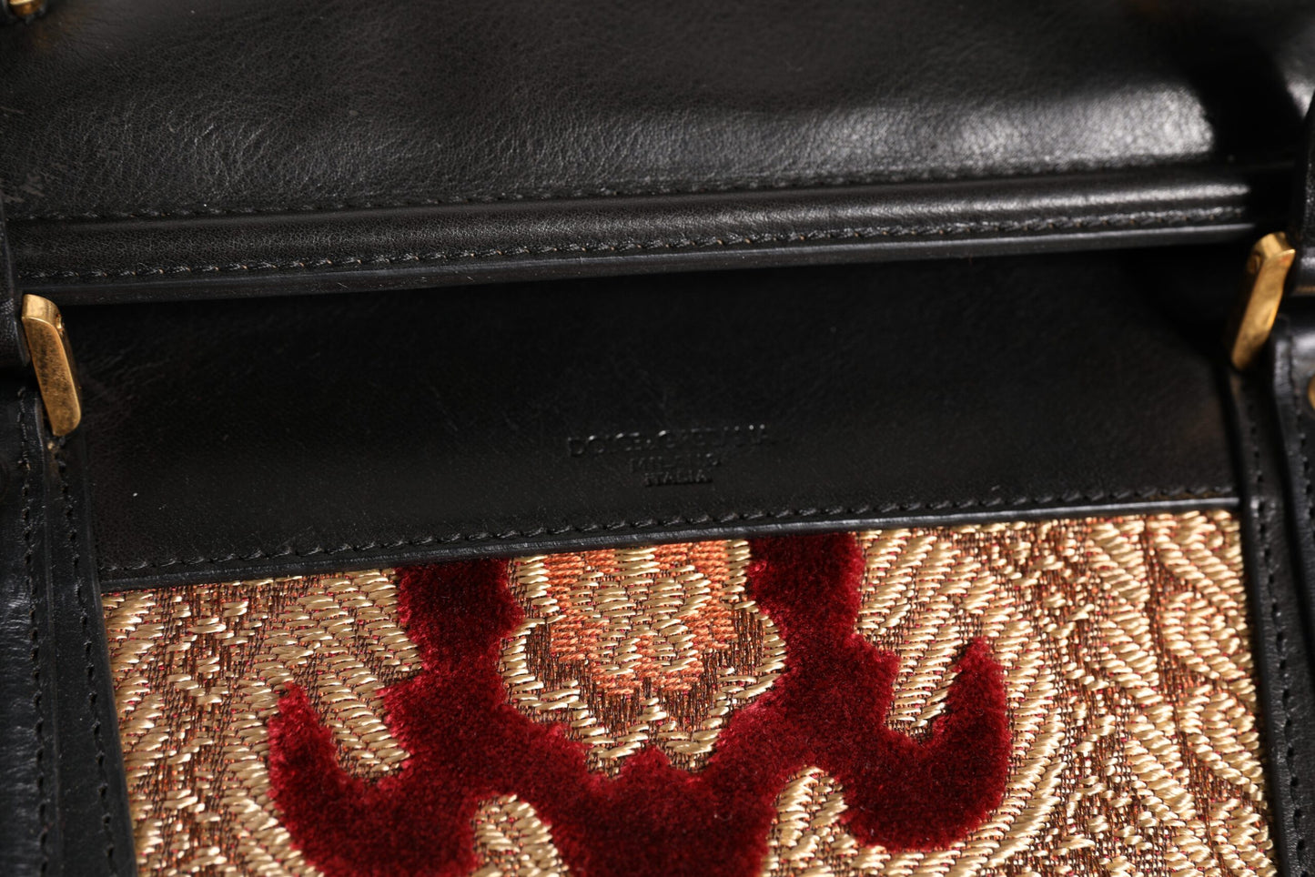 Sac fourre-tout de voyage Dolce & Gabbana en cuir brocart et velours multicolore