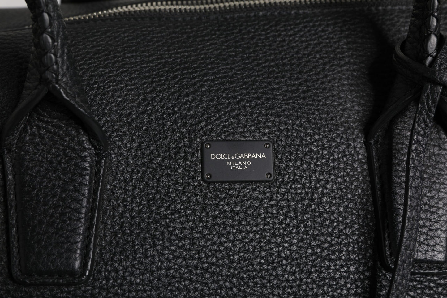 Sac de voyage à bandoulière en cuir de veau noir Dolce & Gabbana