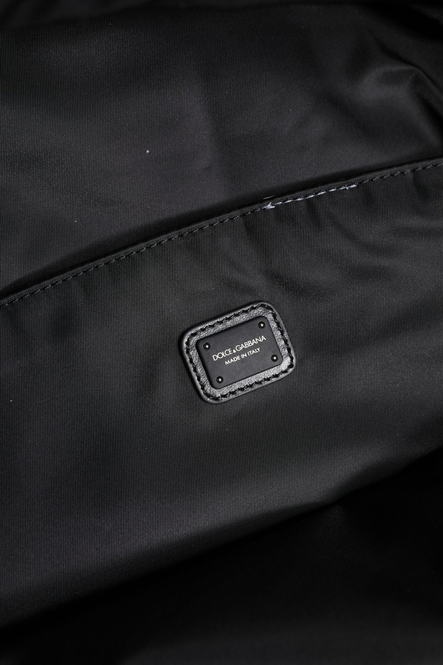 Sac à dos de voyage scolaire en polyamide à bande logo noire Dolce & Gabbana