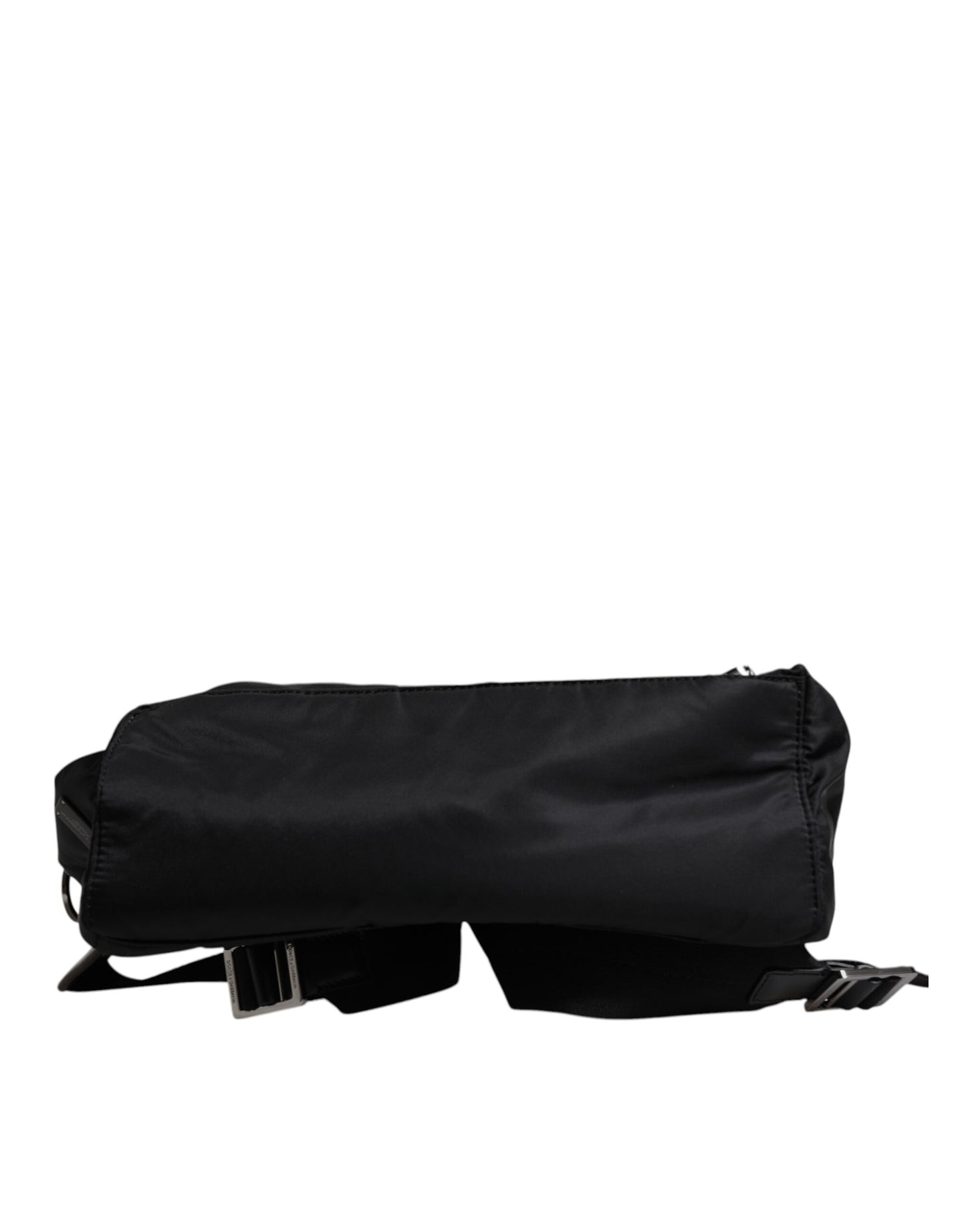 Sac à dos de voyage scolaire en polyamide à bande logo noire Dolce & Gabbana