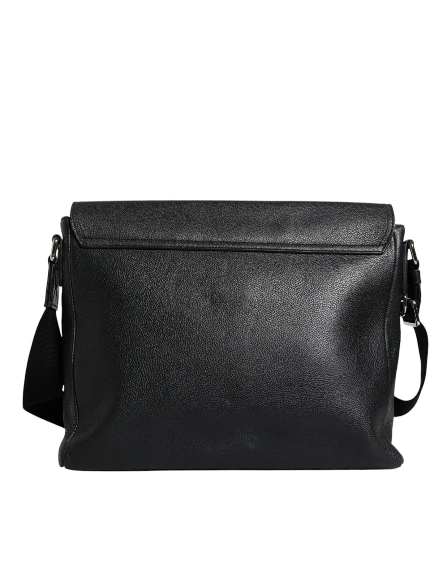 Sac bandoulière en cuir noir Dolce & Gabbana avec plaque logo