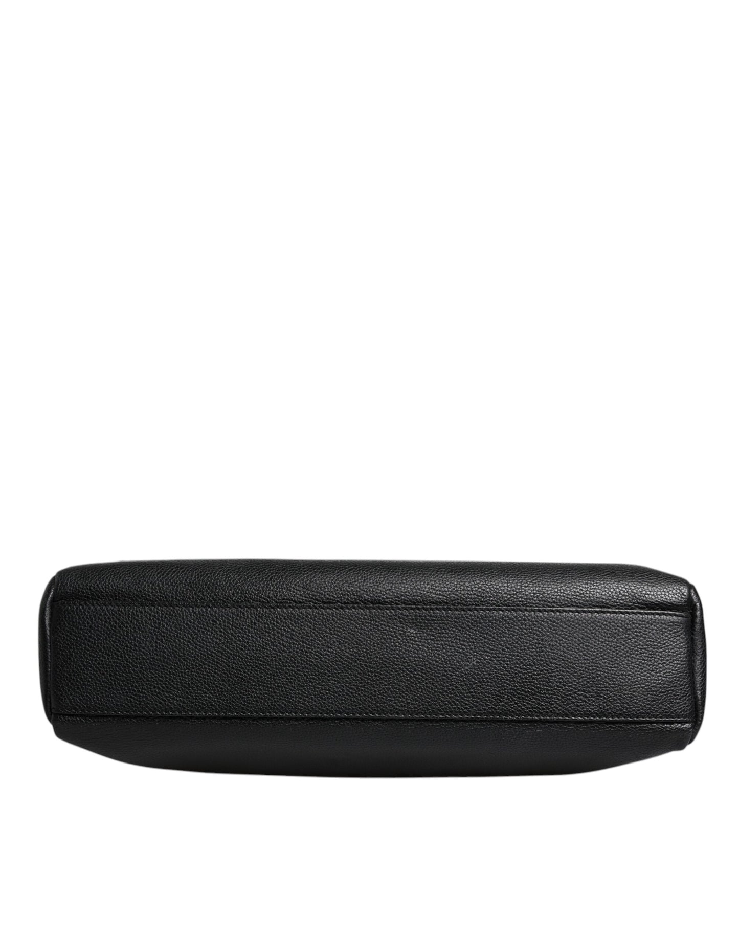 Sac bandoulière en cuir noir Dolce & Gabbana avec plaque logo