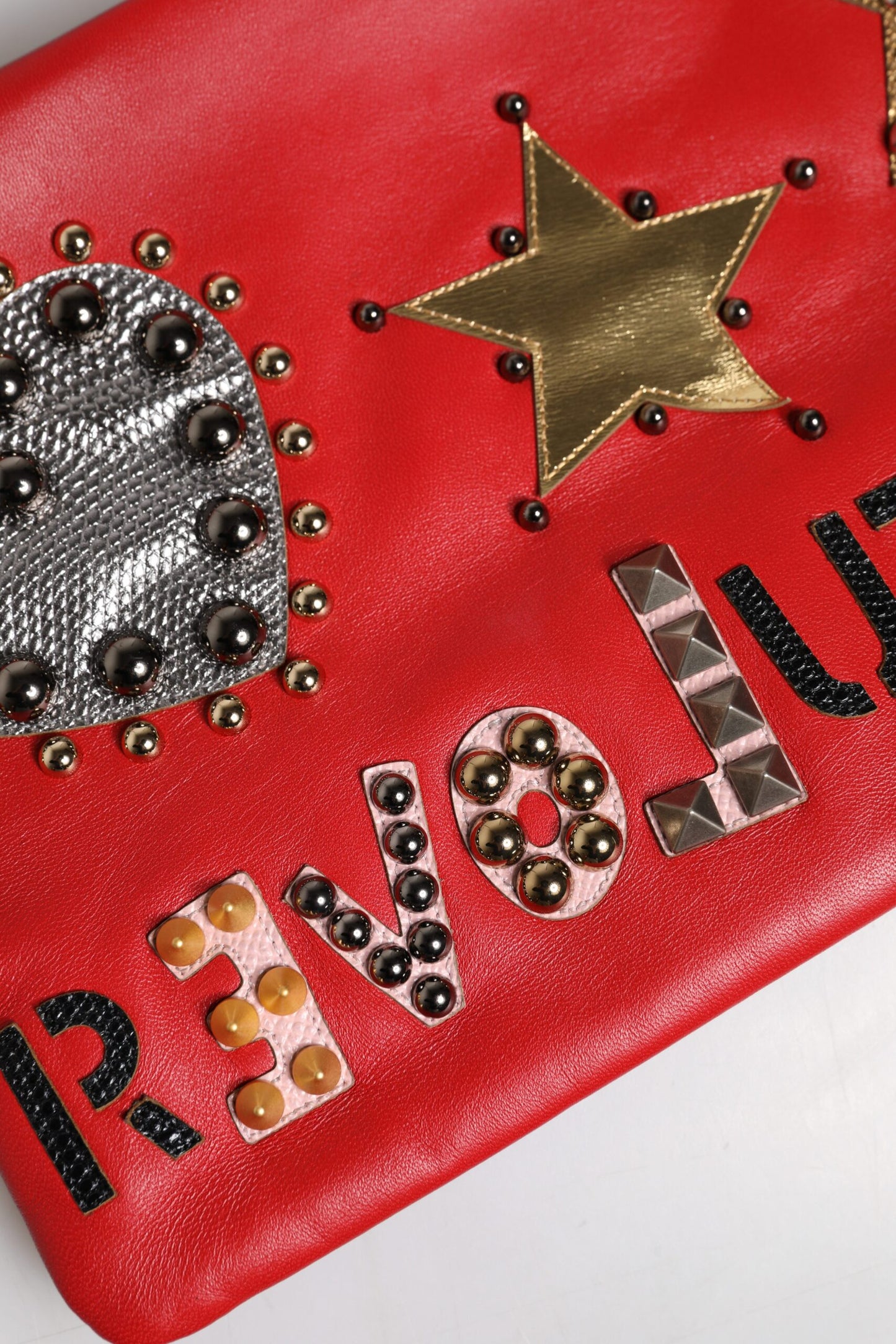 Pochette en cuir ornée Dolce & Gabbana Red Revolutions