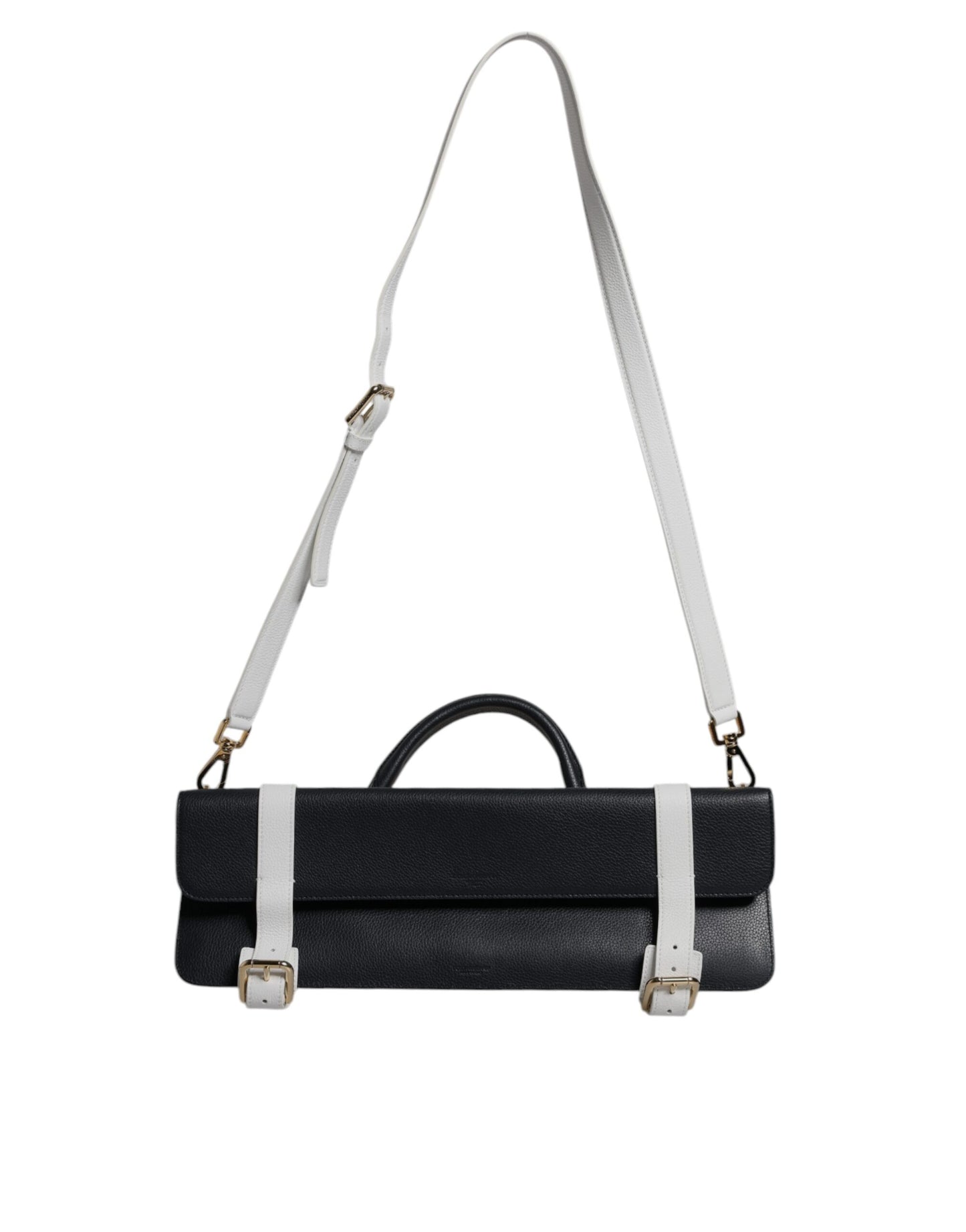 Dolce & Gabbana Blue White Calfskin Leather Crossbody Shoulder Bag by Dolce & Gabbana