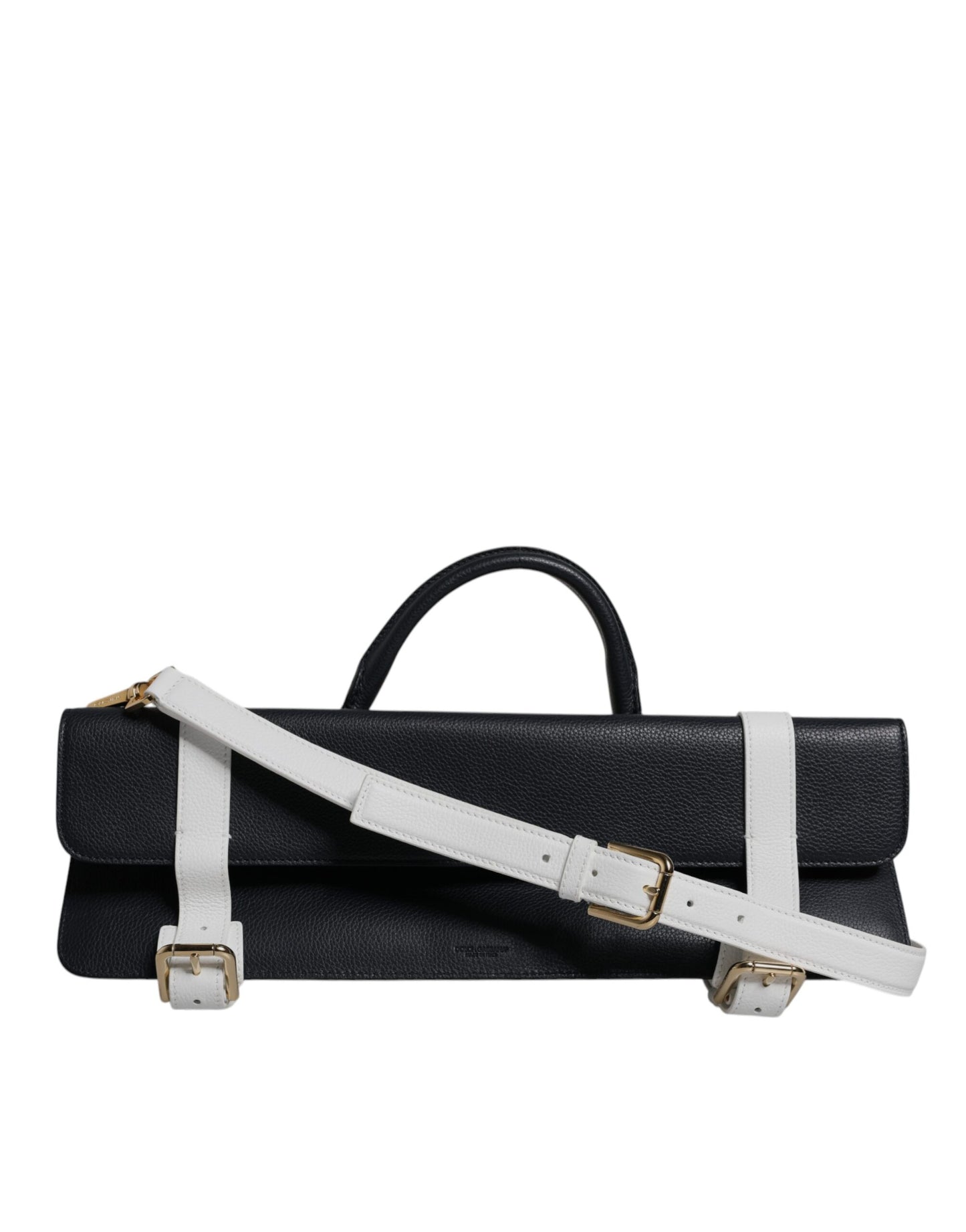 Dolce & Gabbana Blue White Calfskin Leather Crossbody Shoulder Bag by Dolce & Gabbana