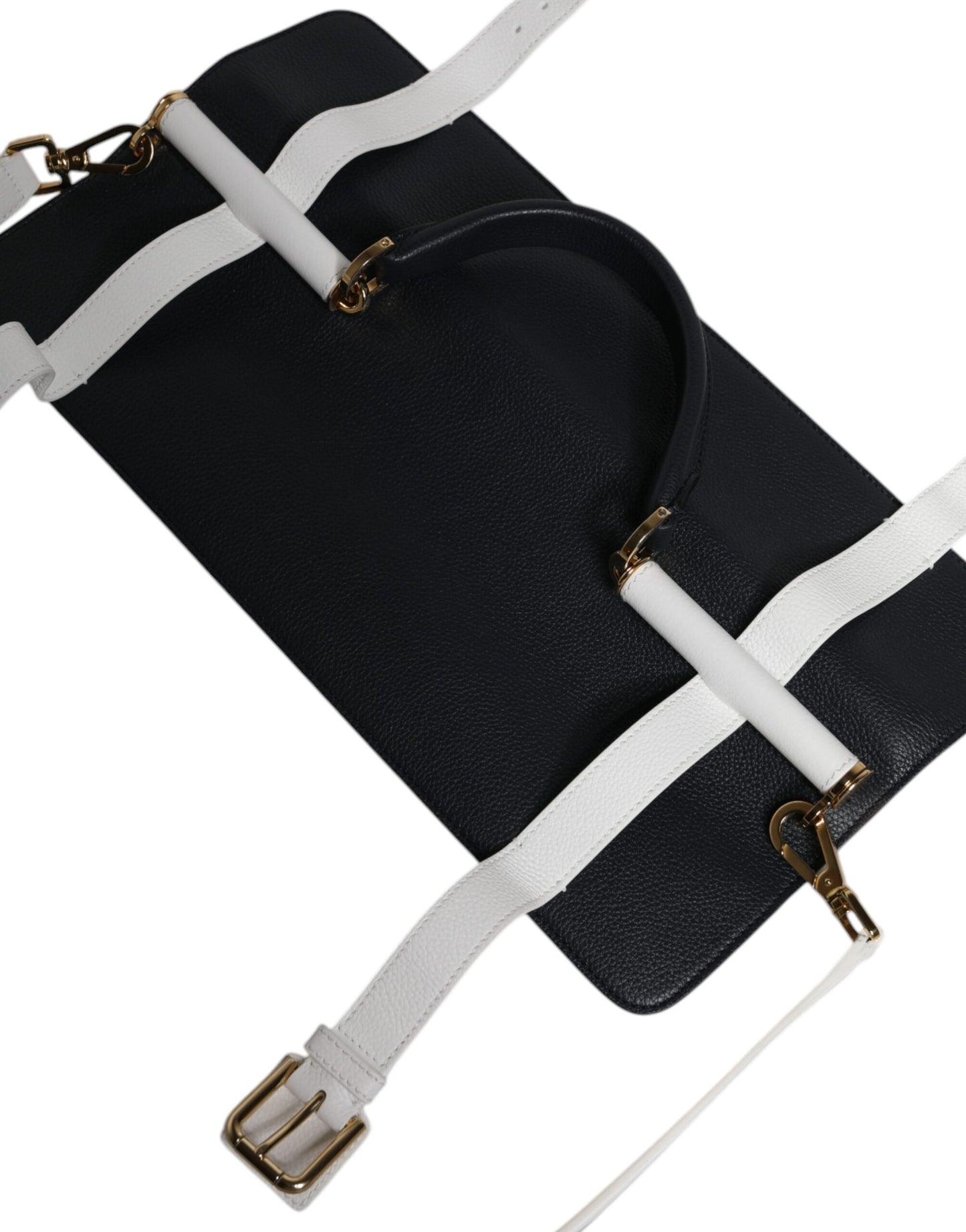 Dolce & Gabbana Blue White Calfskin Leather Crossbody Shoulder Bag by Dolce & Gabbana