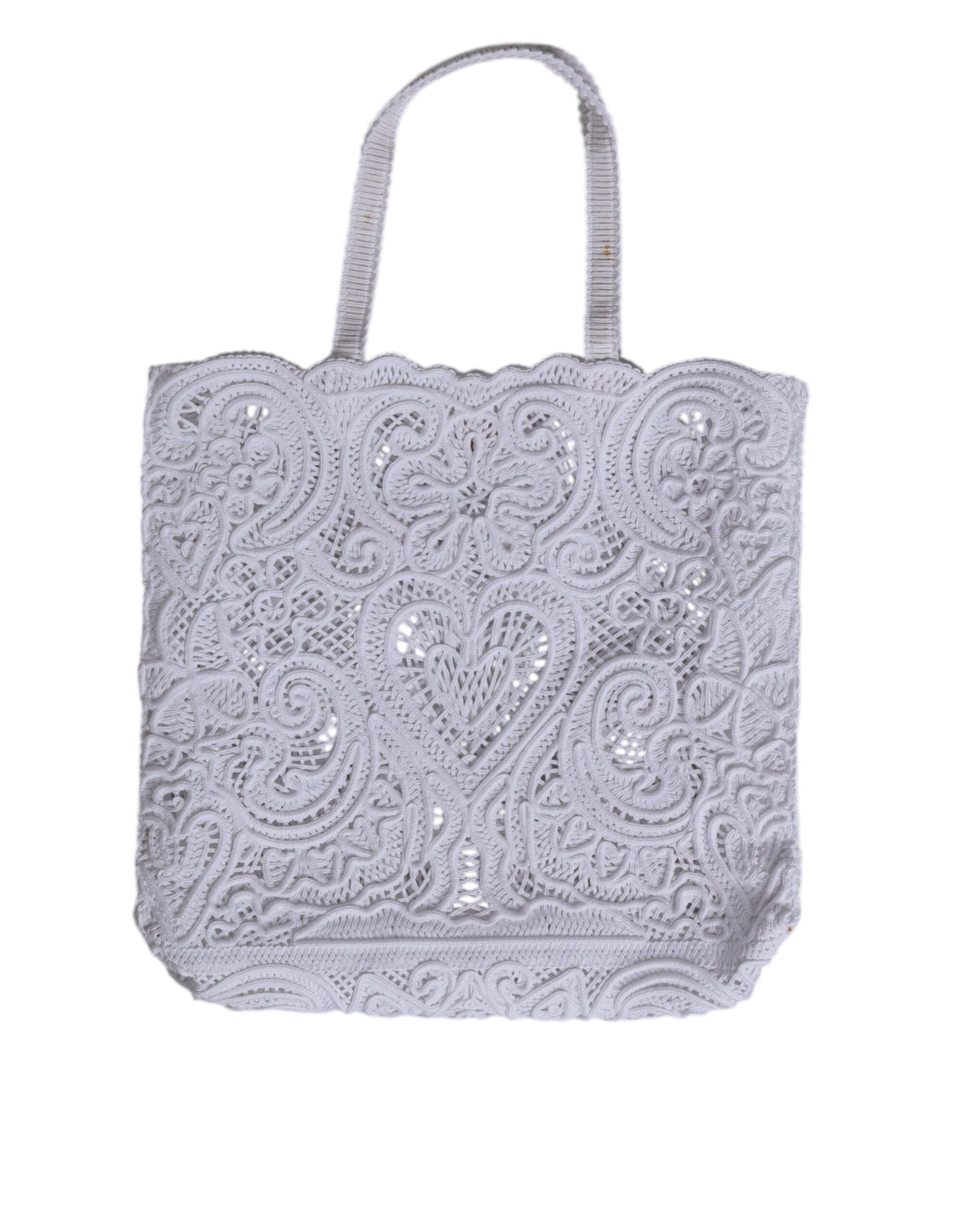 Sac cabas Beatrice en dentelle Cordonetto blanc Dolce & Gabbana
