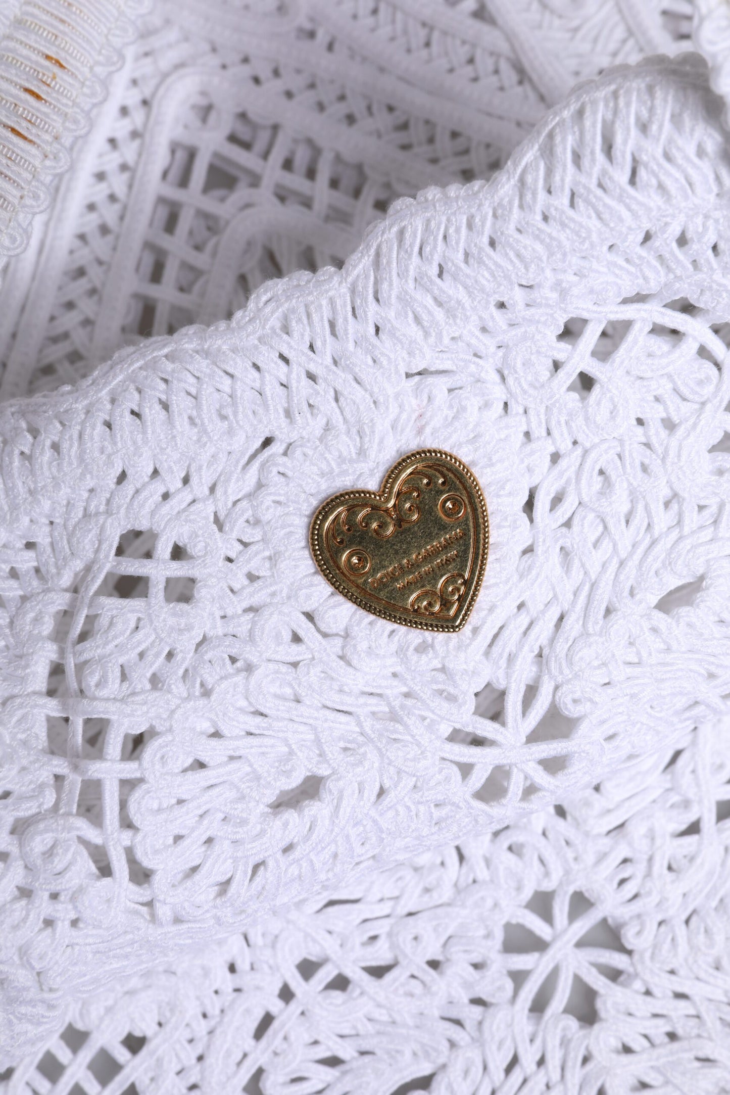 Sac cabas Beatrice en dentelle Cordonetto blanc Dolce & Gabbana