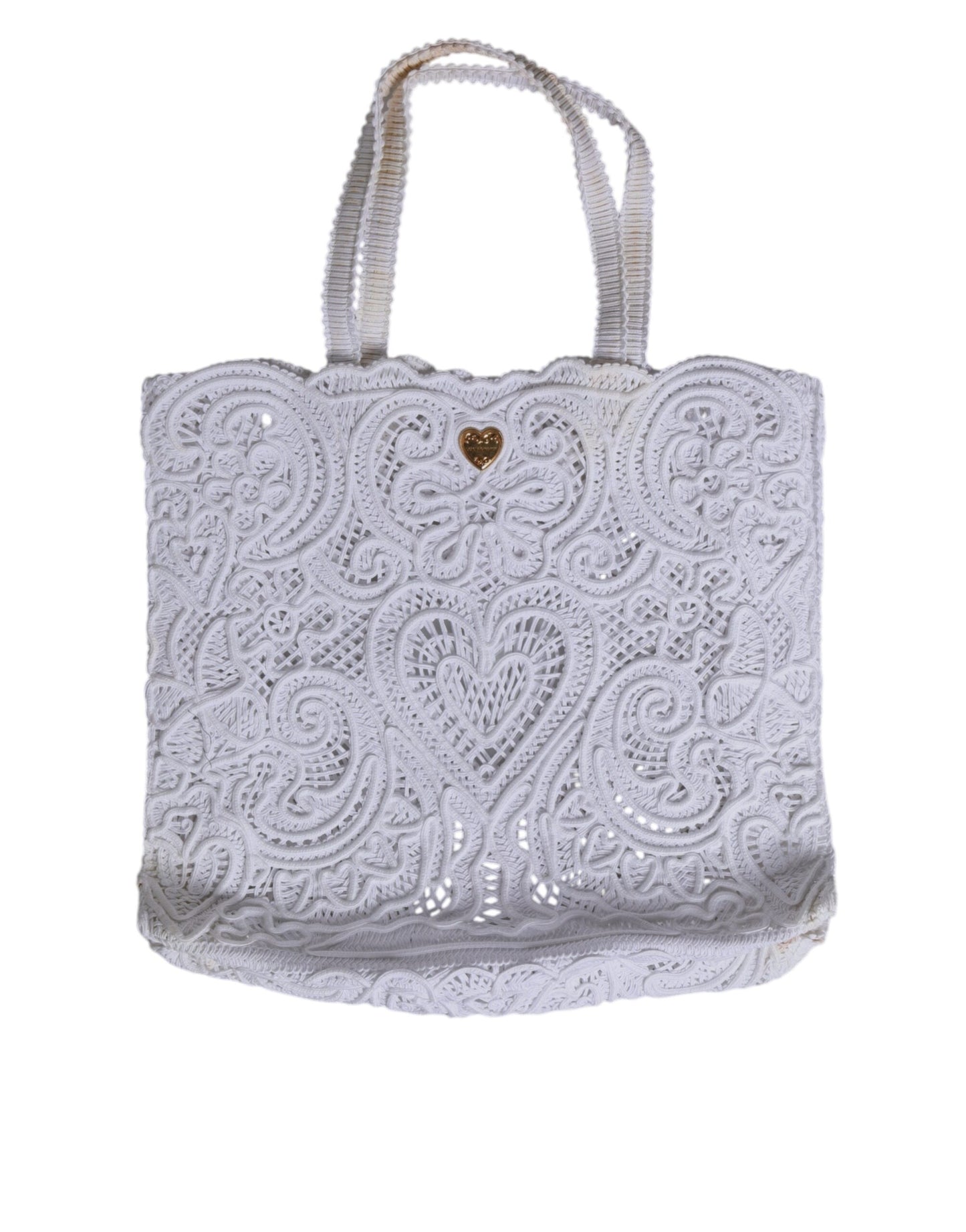 Sac cabas Beatrice en dentelle Cordonetto blanc Dolce & Gabbana