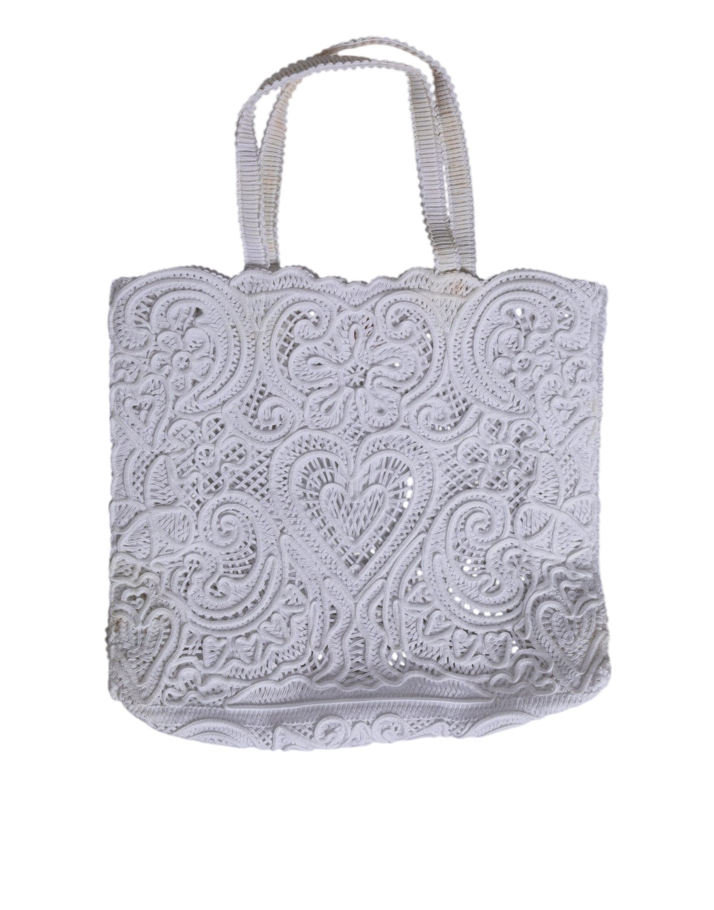 Sac cabas Beatrice en dentelle Cordonetto blanc Dolce & Gabbana