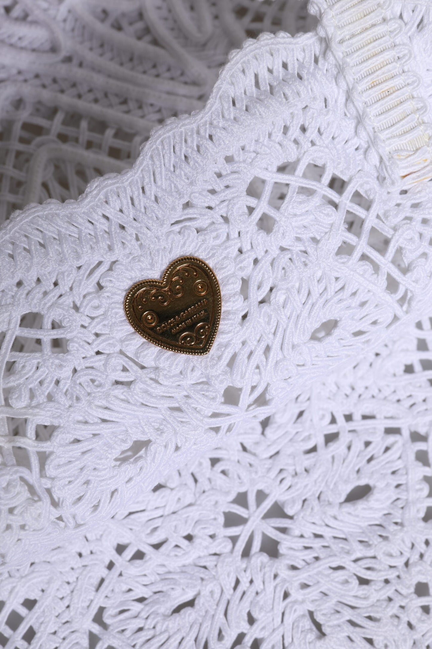 Sac cabas Beatrice en dentelle Cordonetto blanc Dolce & Gabbana