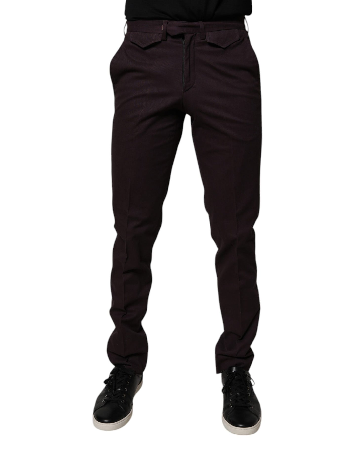 BENCIVENGA Brown Pure Cotton Slim Fit Men Dress Pants by BENCIVENGA