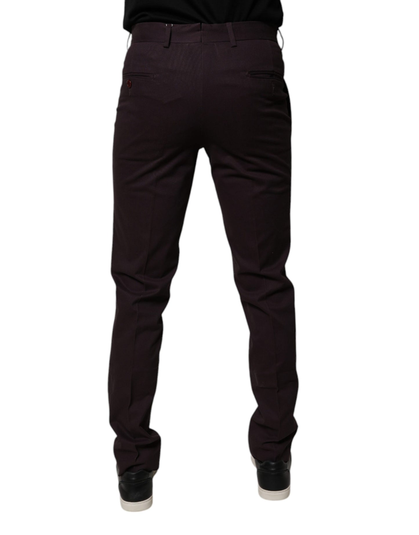 BENCIVENGA Brown Pure Cotton Slim Fit Men Dress Pants by BENCIVENGA