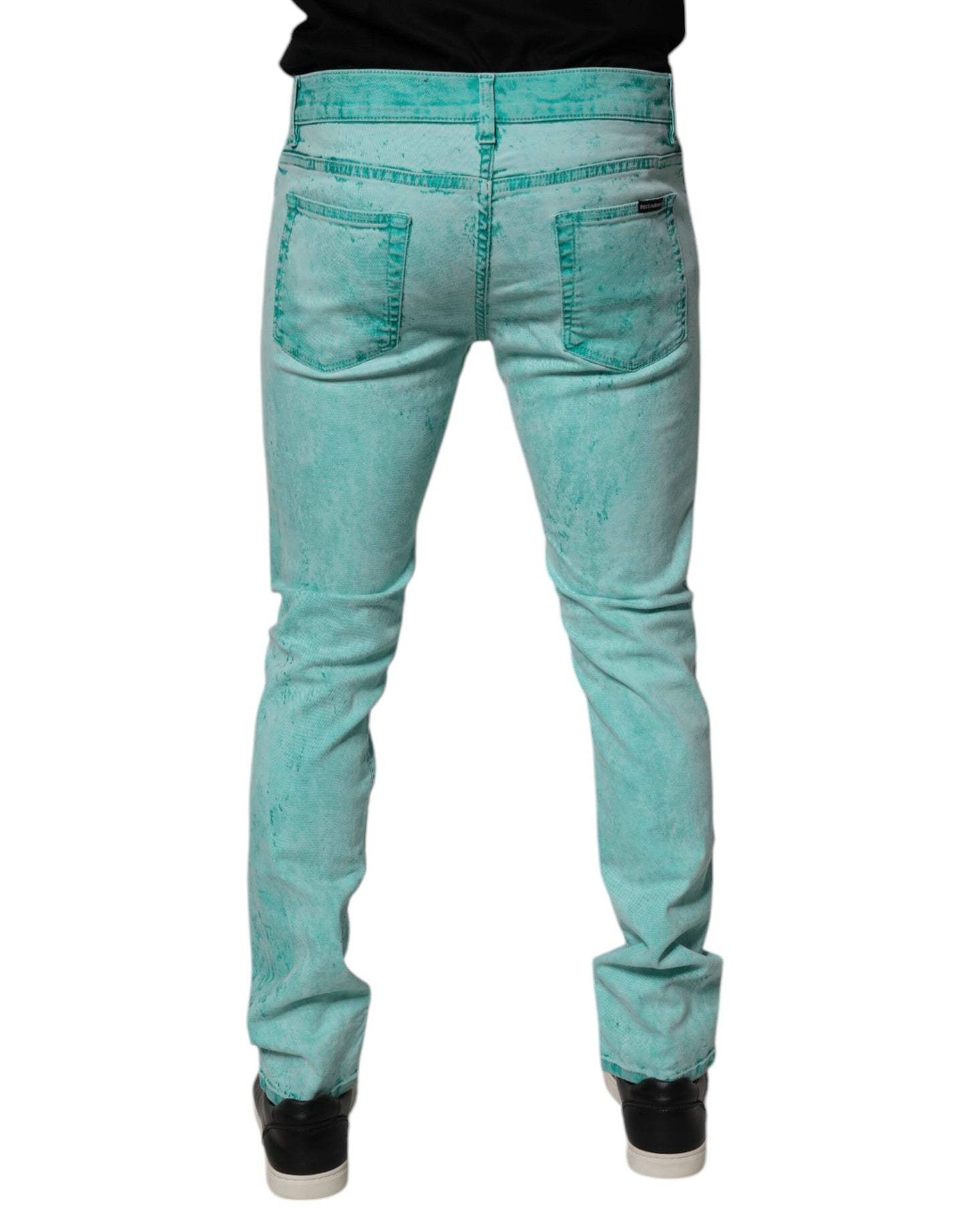 Dolce & Gabbana Green Tie Dye Cotton Skinny Men Denim Jeans by Dolce & Gabbana
