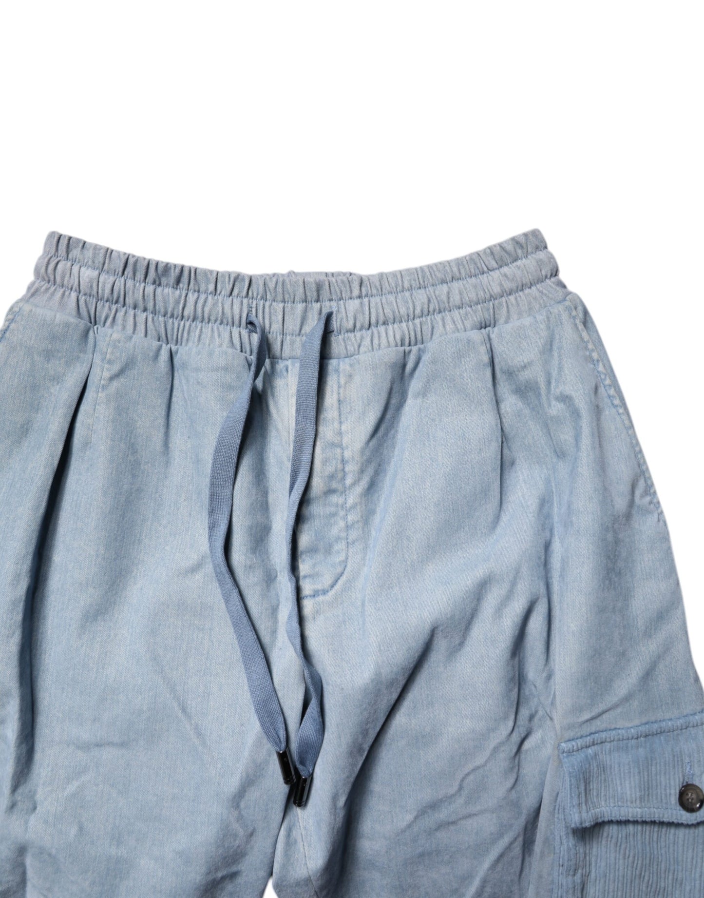 Dolce & Gabbana Light Blue Cotton Jogger Cargo Men Denim Pants by Dolce & Gabbana