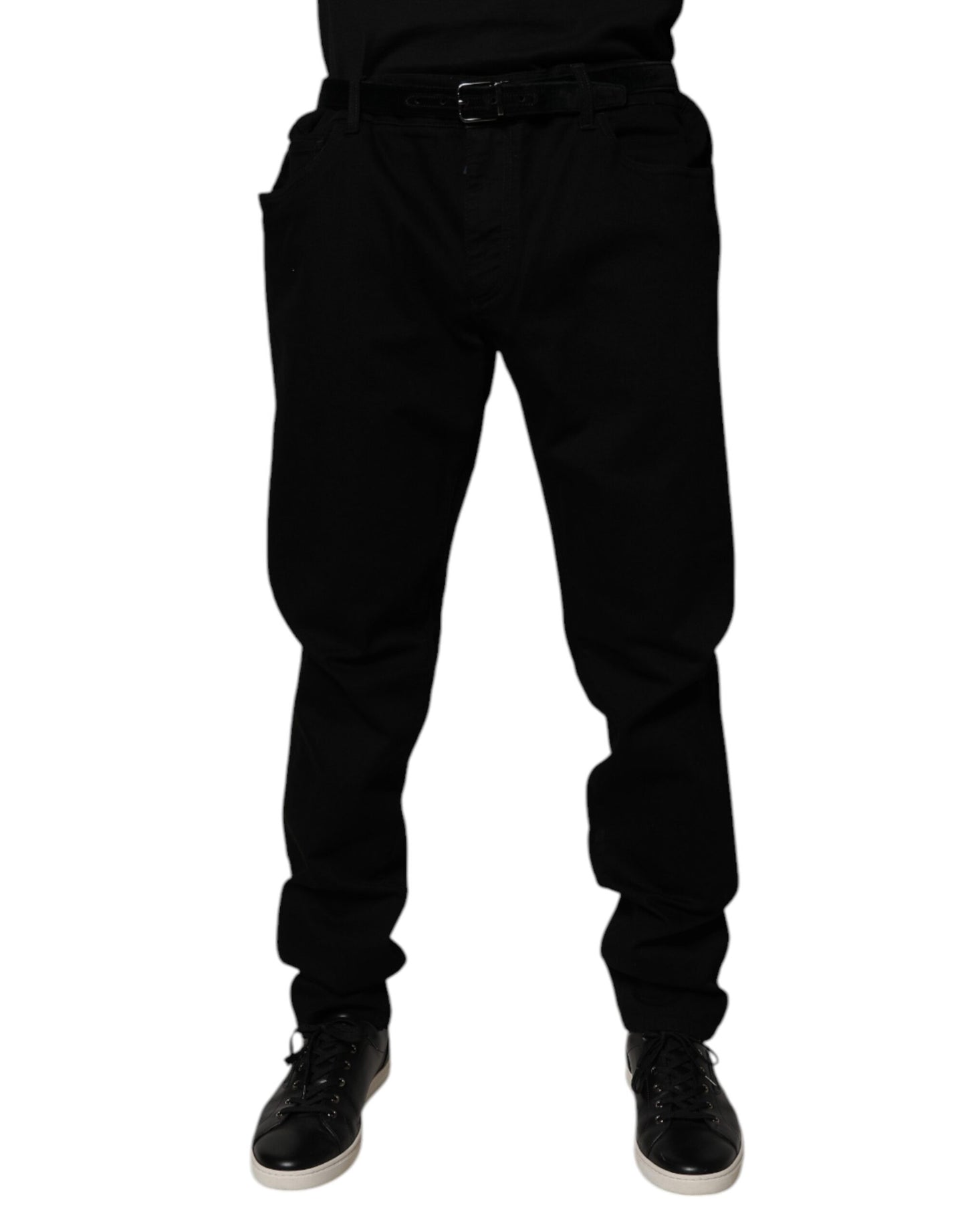 Dolce & Gabbana Black Cotton Stretch Slim Fit Denim Jeans by Dolce & Gabbana