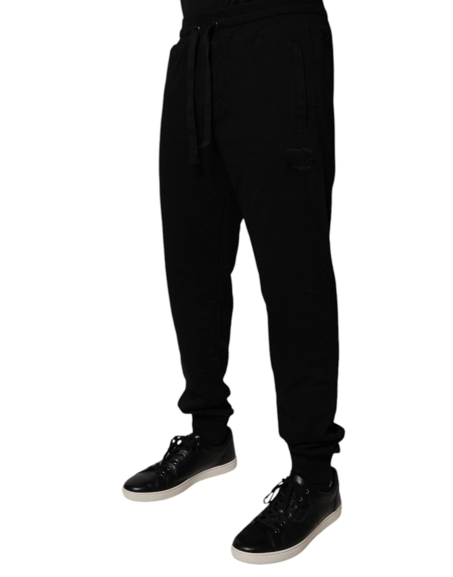 Dolce & Gabbana Black Cotton Mid Waist Jogger Sweatpants Pants by Dolce & Gabbana