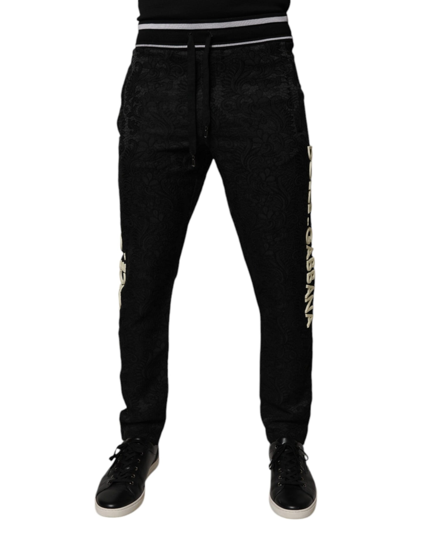 Dolce & Gabbana Black Mid Waist Jogger Men Sweatpants Pants by Dolce & Gabbana