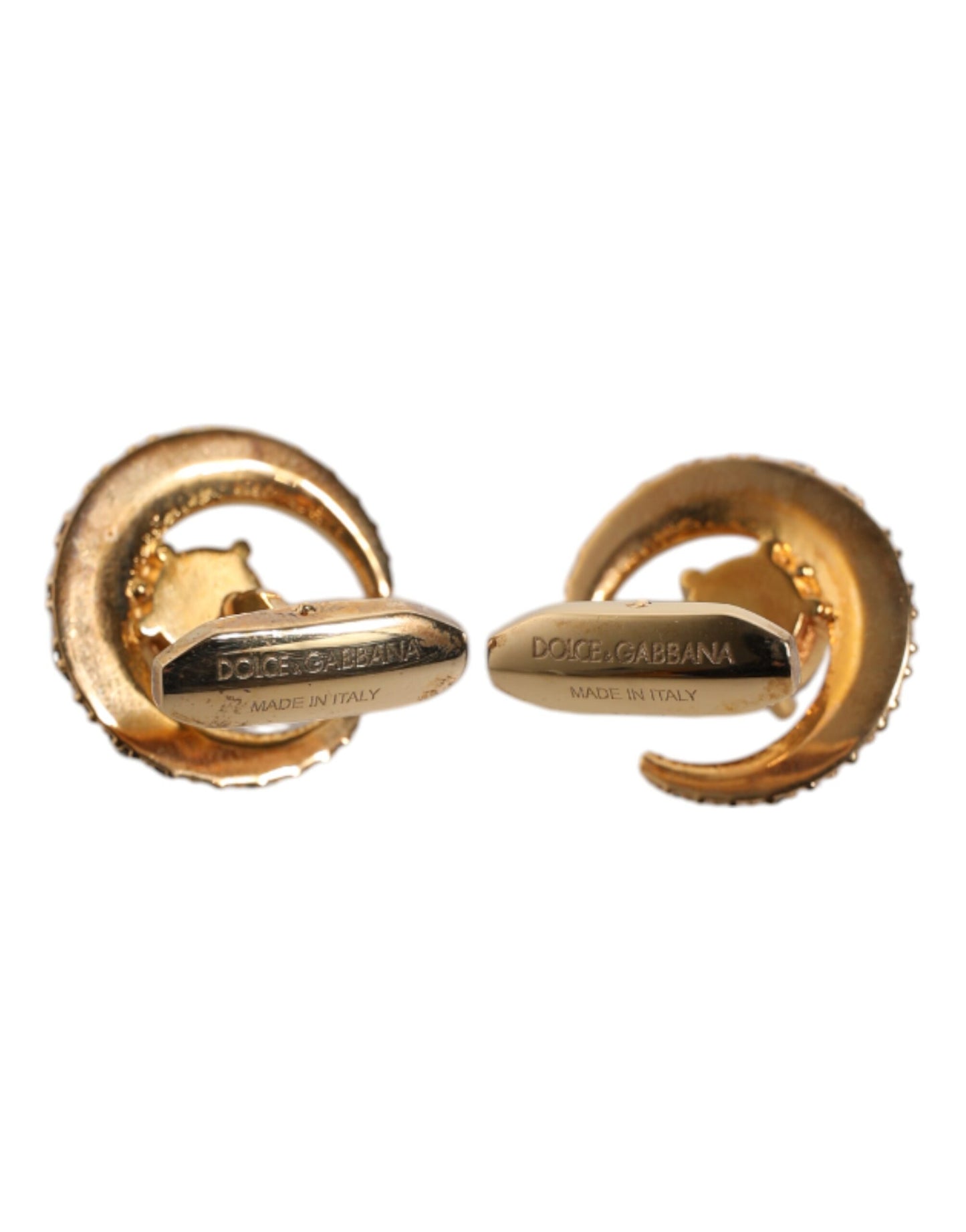 Ensemble de boutons de manchette Dolce & Gabbana Luna en laiton, or et cristal noir