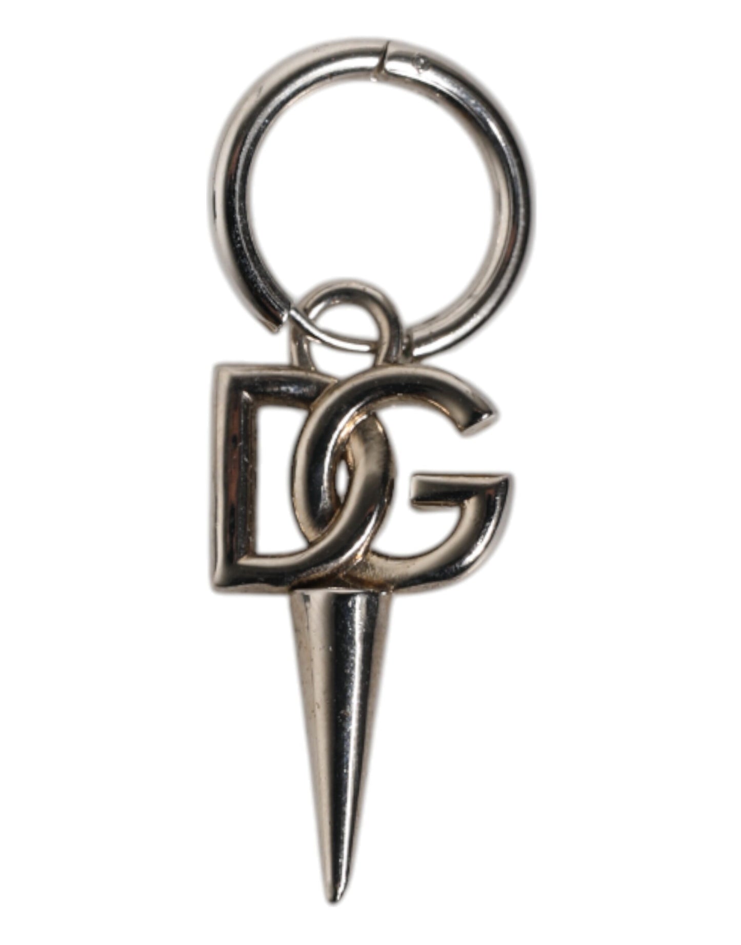 Dolce & Gabbana Silver Brass DG Logo Metal Ring Holder Keychain