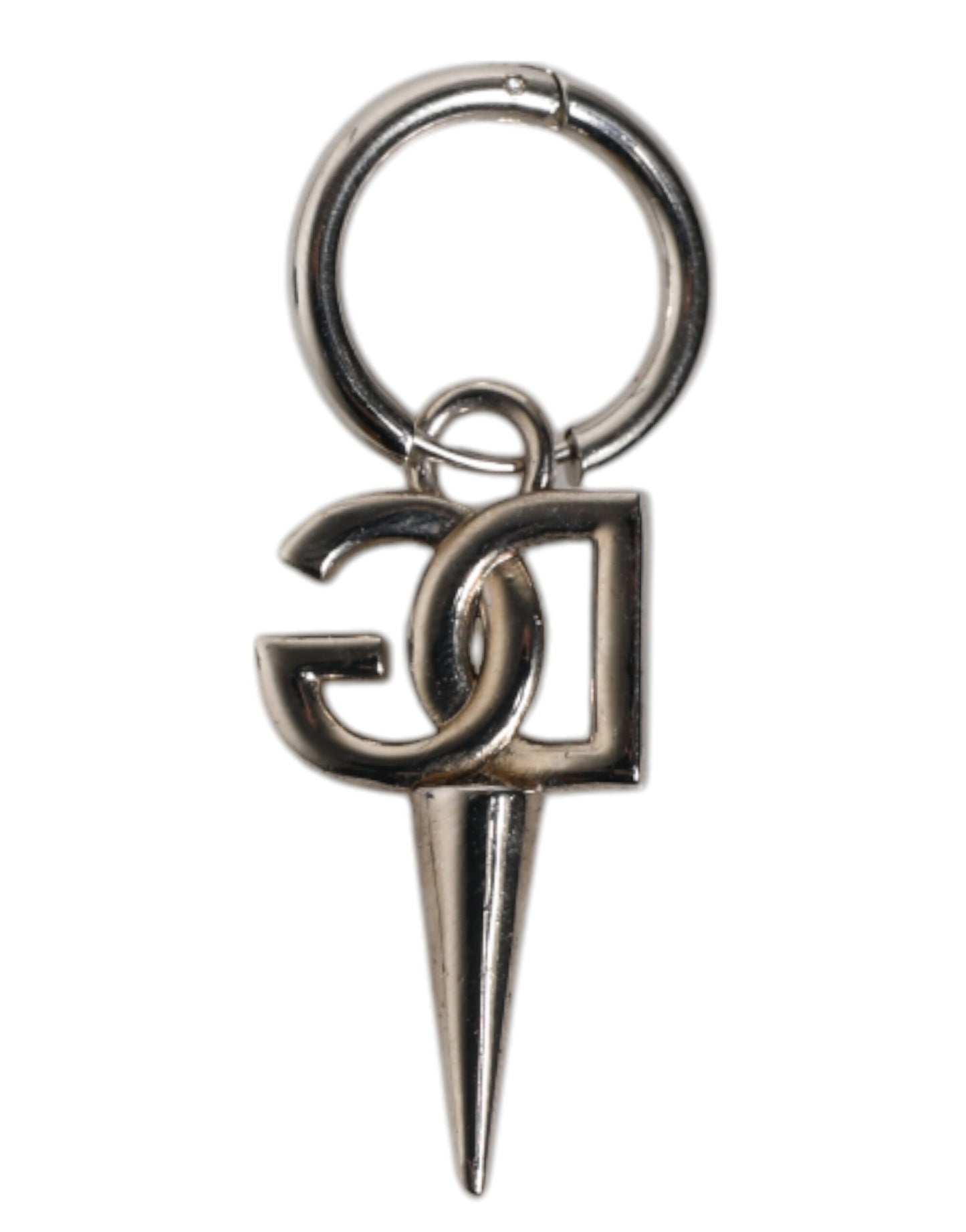Dolce & Gabbana Silver Brass DG Logo Metal Ring Holder Keychain