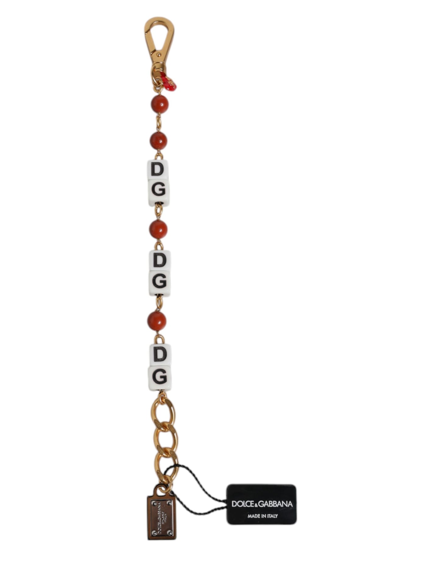 Bracelet Dolce & Gabbana en laiton doré multicolore avec logo DG