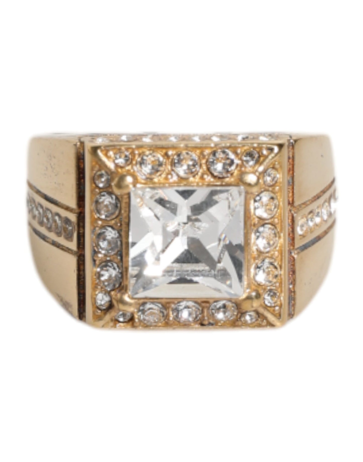 Bague Dolce & Gabbana en argent sterling 925 doré avec cristaux