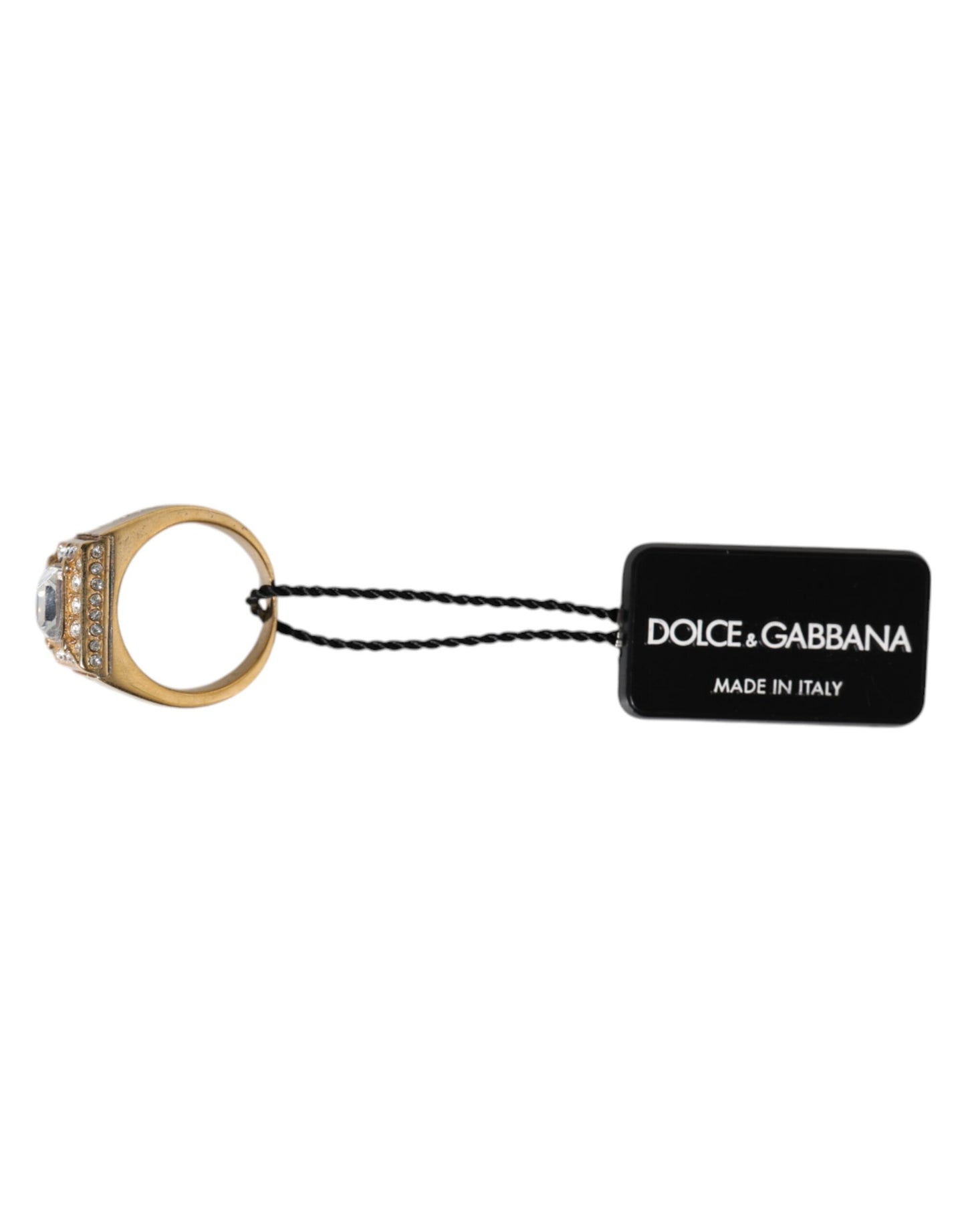 Bague Dolce & Gabbana en argent sterling 925 doré avec cristaux