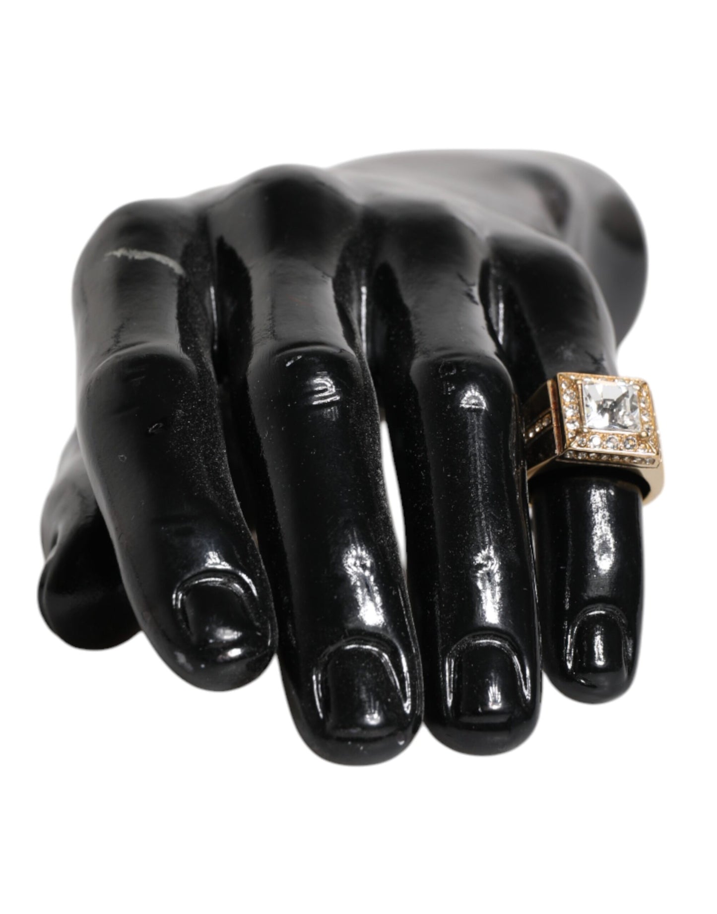 Bague Dolce & Gabbana en argent sterling 925 doré avec cristaux