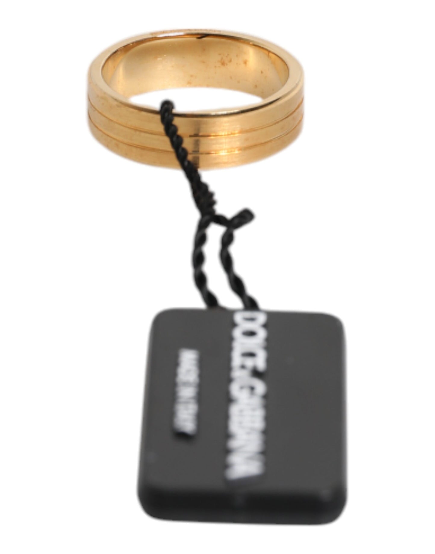 Bague Dolce & Gabbana en laiton doré avec logo DG en cristal rouge
