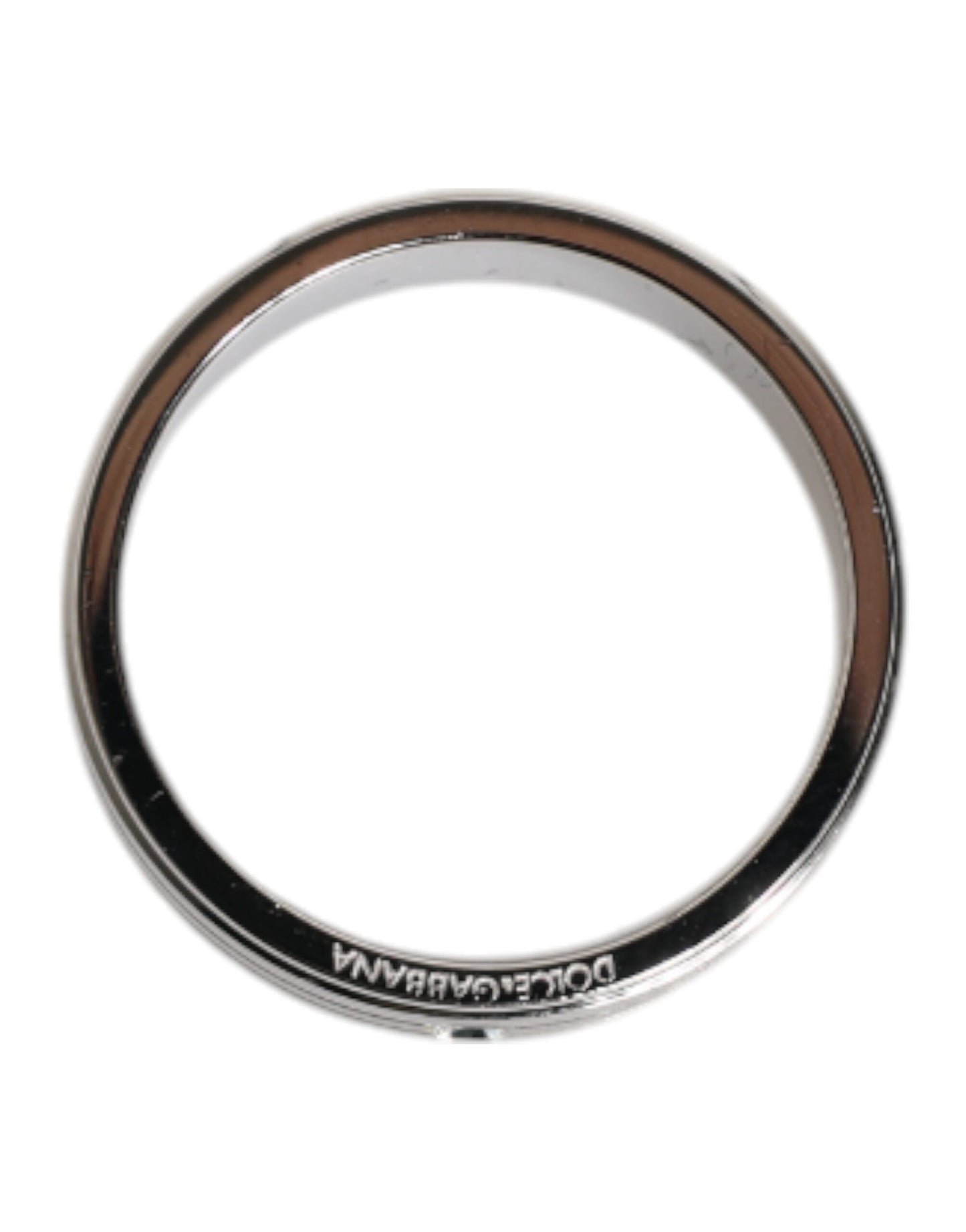 Bague Dolce & Gabbana en laiton argenté avec logo DG en cristal transparent