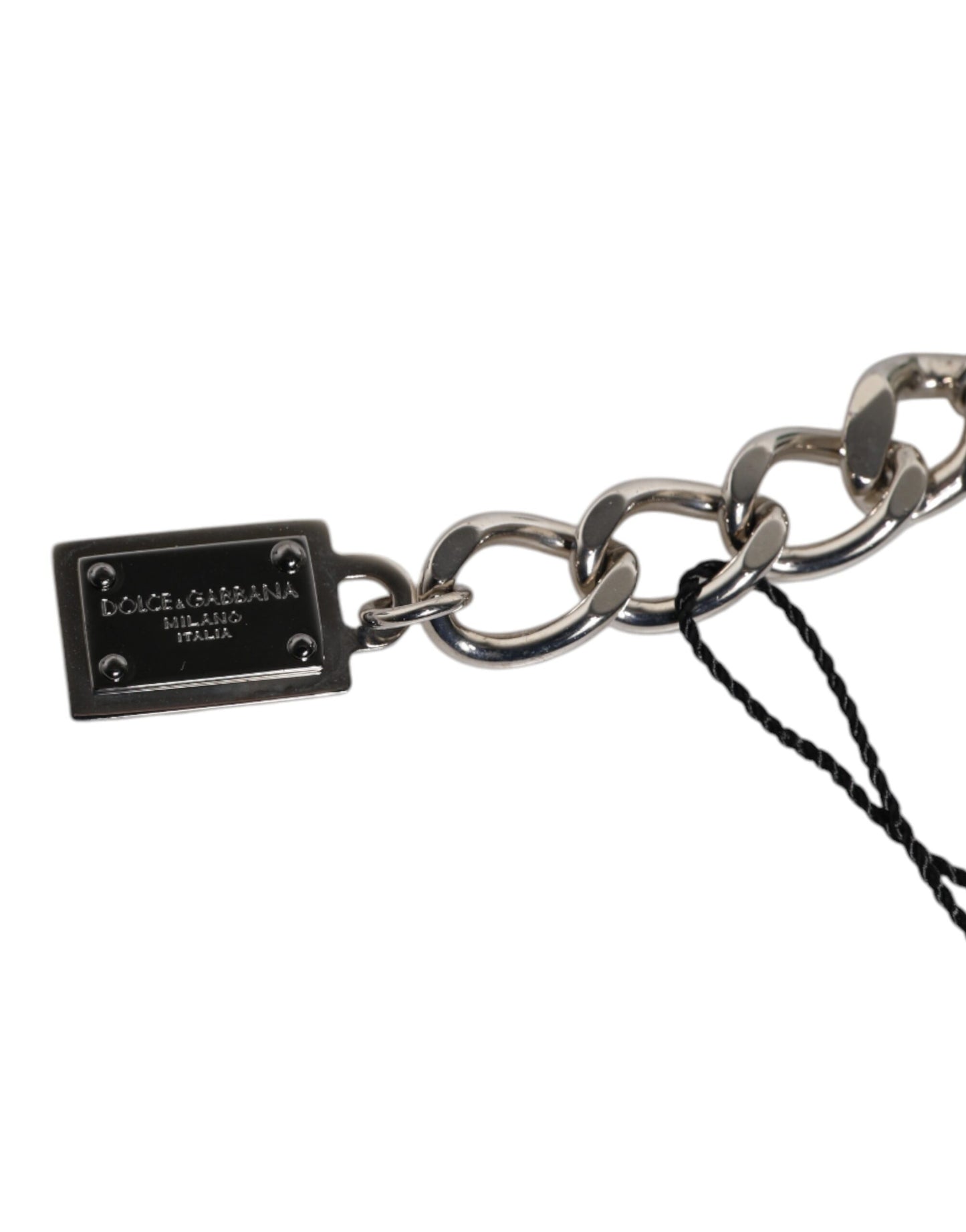 Dolce & Gabbana Silver Tone Brass Bead Dice Logo Bracelet