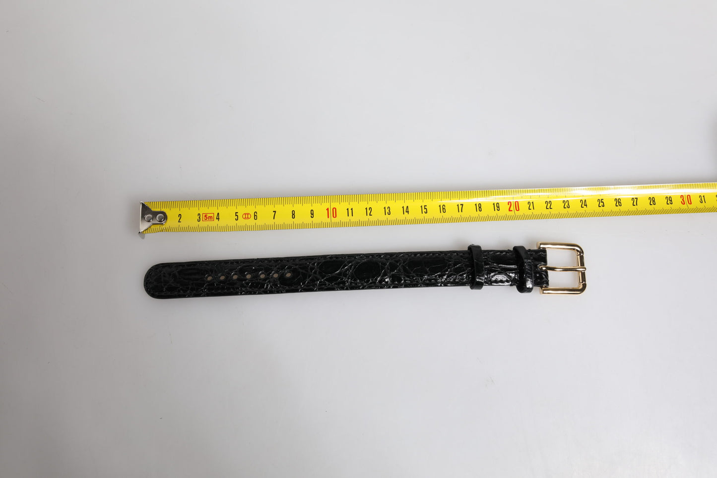 Bracelet Dolce & Gabbana en cuir exotique noir avec boucle en métal doré