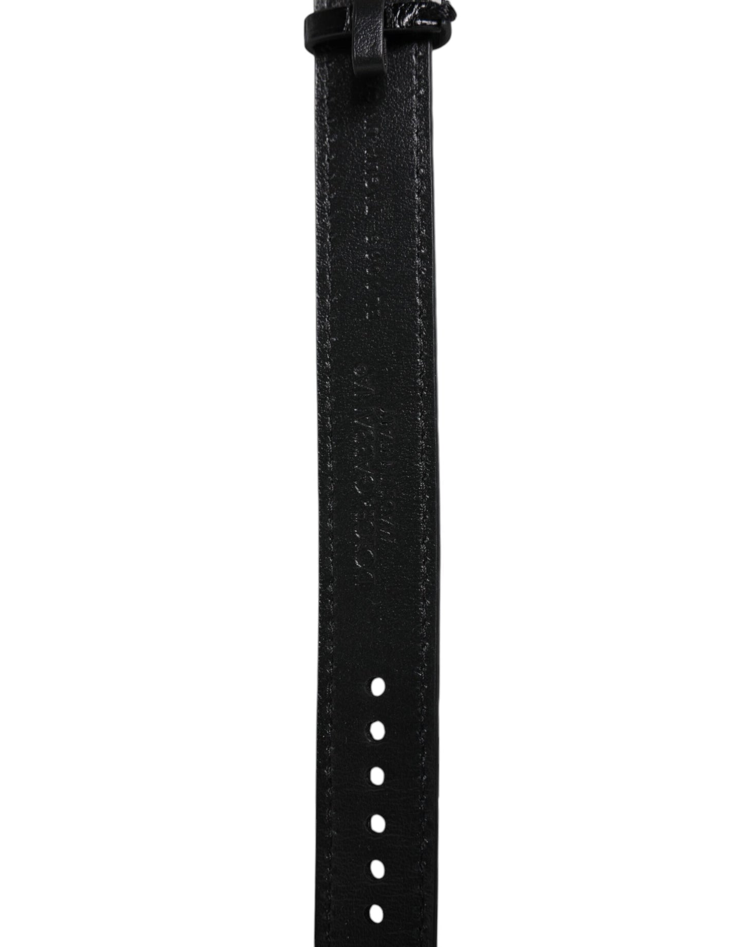 Bracelet Dolce & Gabbana en cuir exotique noir avec boucle en métal doré