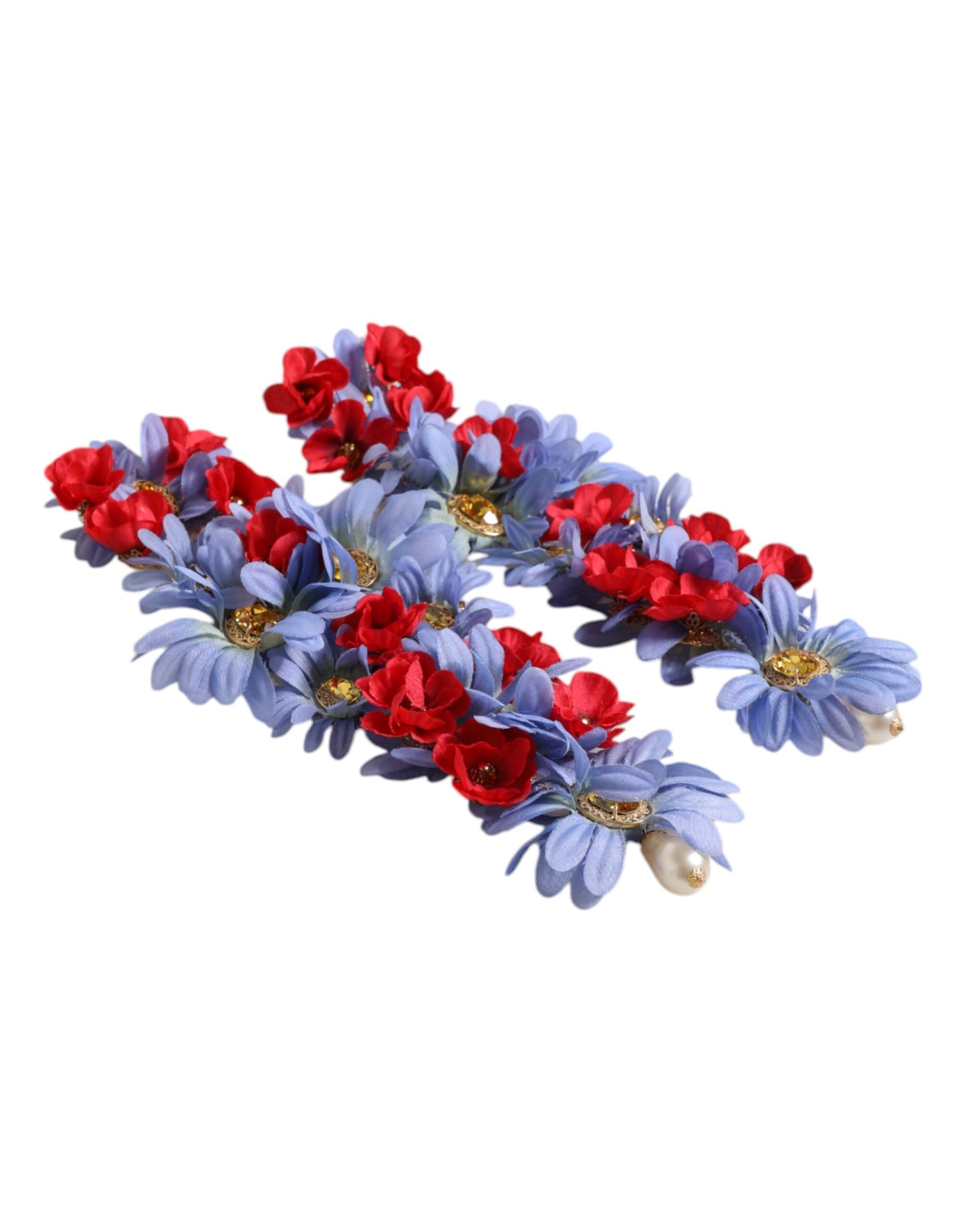 Boucles d'oreilles à clip florales en laiton doré Dolce & Gabbana