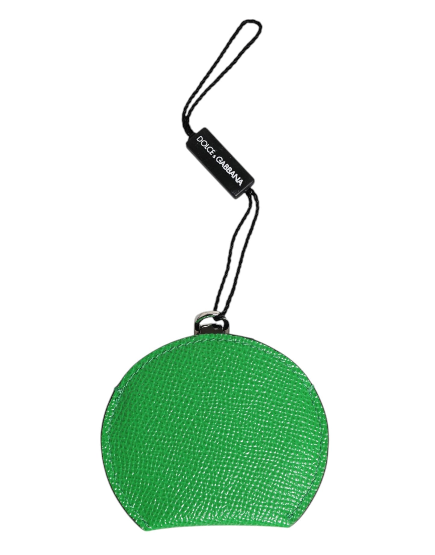Porte-cartes rond en cuir de veau vert Dolce & Gabbana