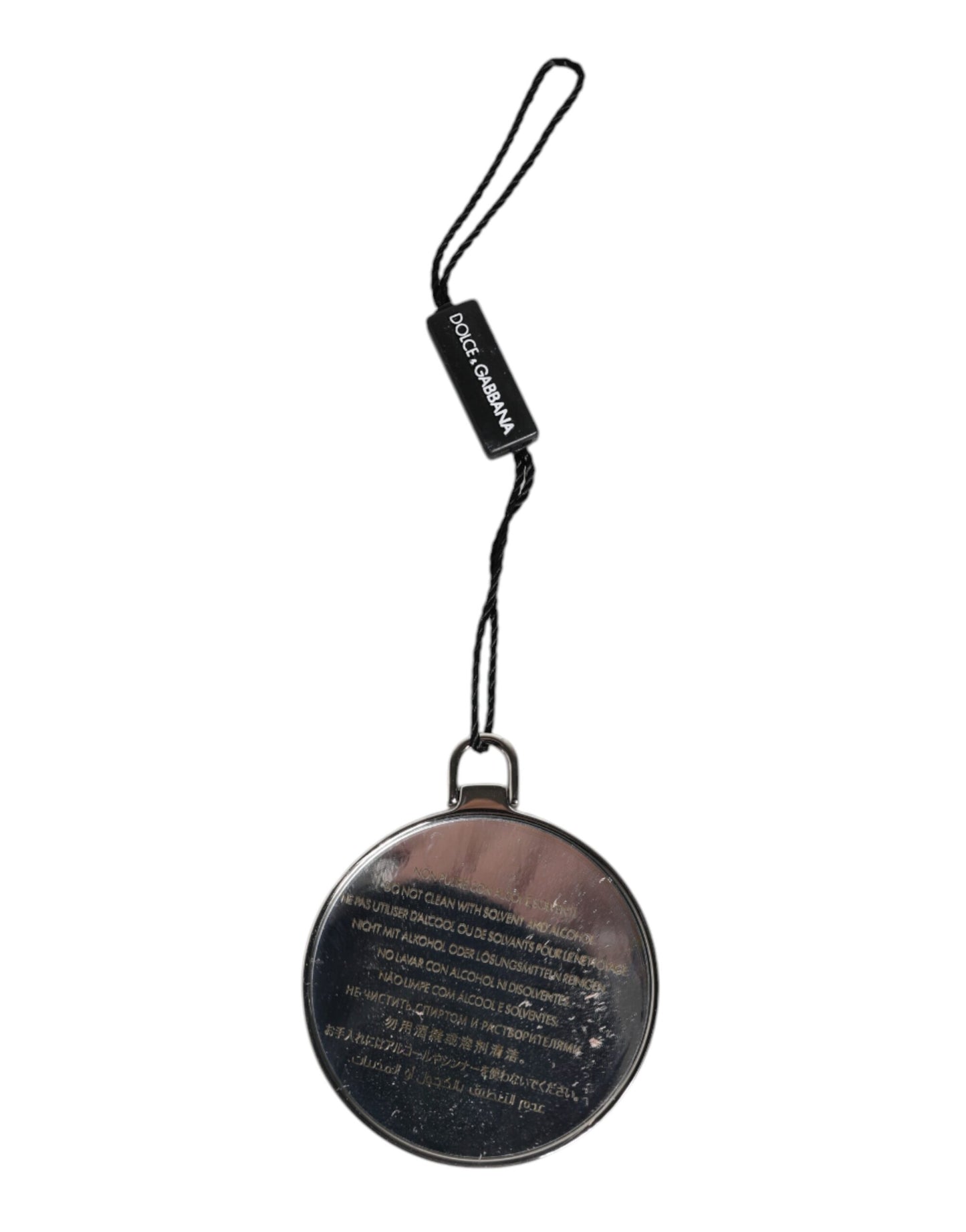 Porte-cartes rond en cuir de veau vert Dolce & Gabbana