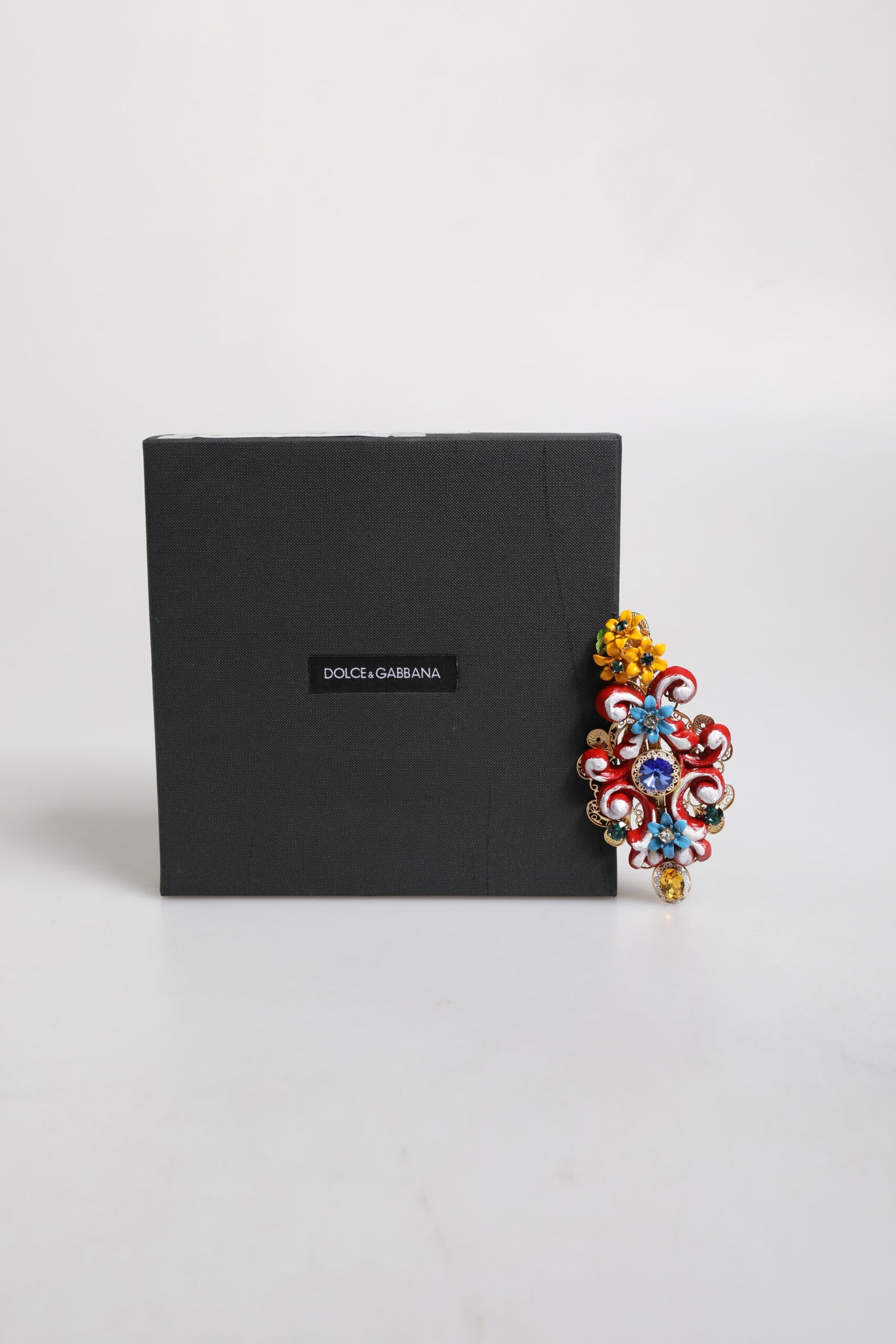 Pince à cheveux Dolce & Gabbana Multicolor Spring CARRETTO en laiton doré et cristal