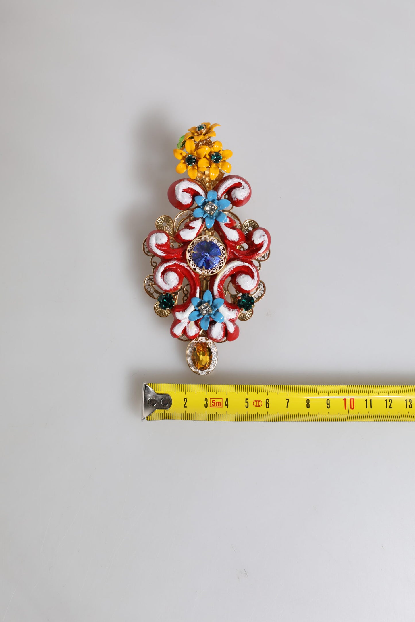 Pince à cheveux Dolce & Gabbana Multicolor Spring CARRETTO en laiton doré et cristal