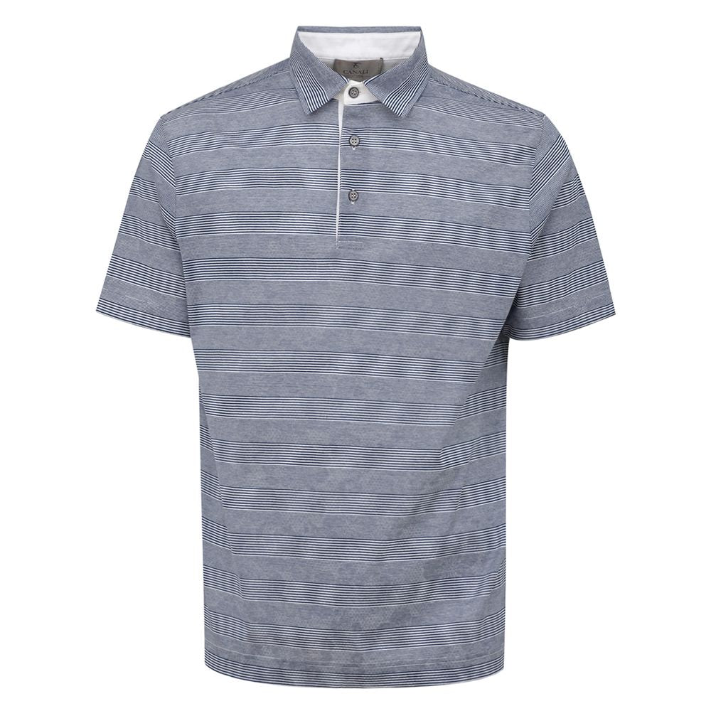 Polo en coton bleu Canali