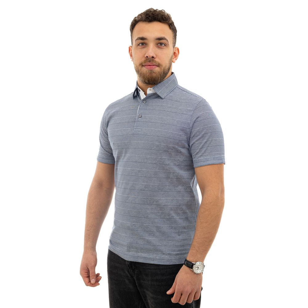 Polo en coton bleu Canali