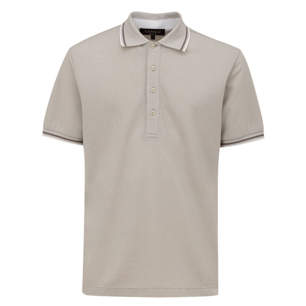 Polo en coton gris Canali