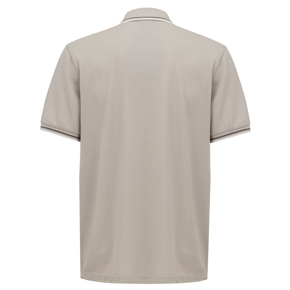 Polo en coton gris Canali