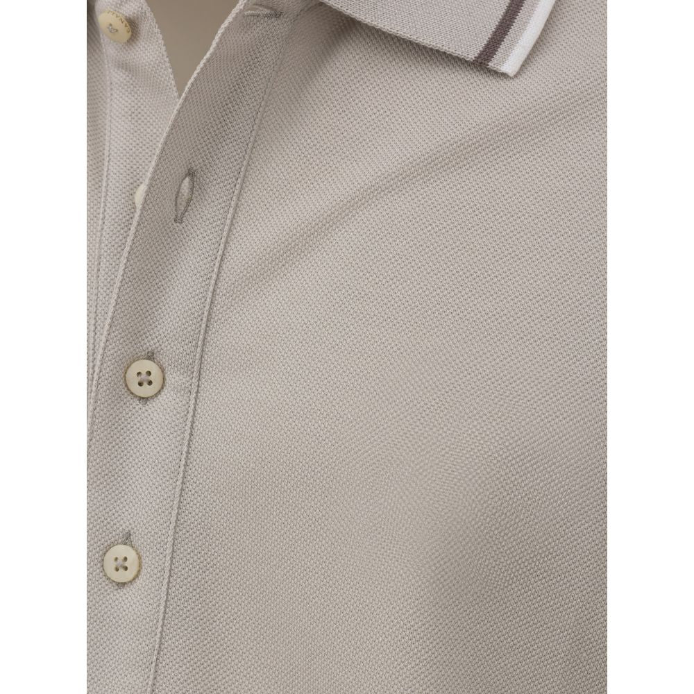 Polo en coton gris Canali